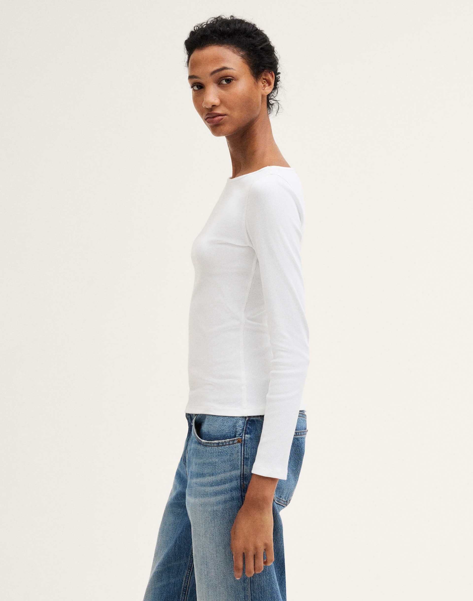 The Boatneck Layering Tee in Utility Rib