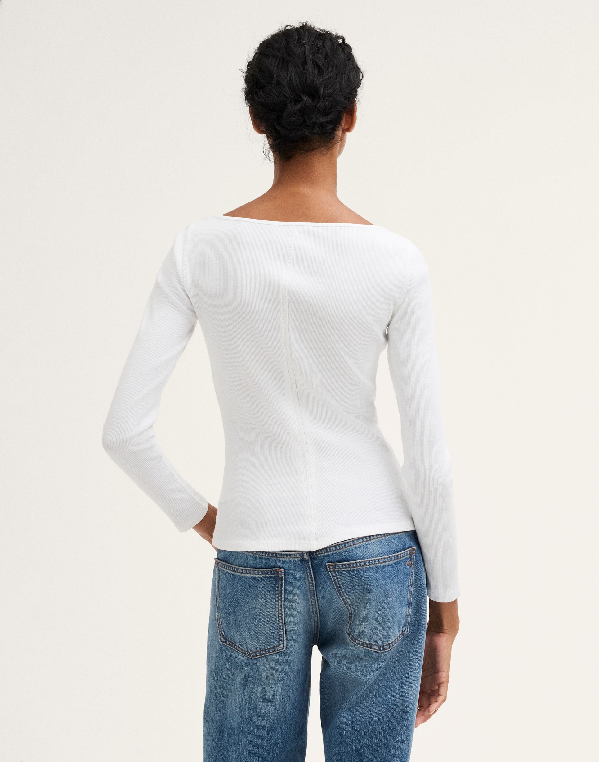 The Boatneck Layering Tee in Utility Rib