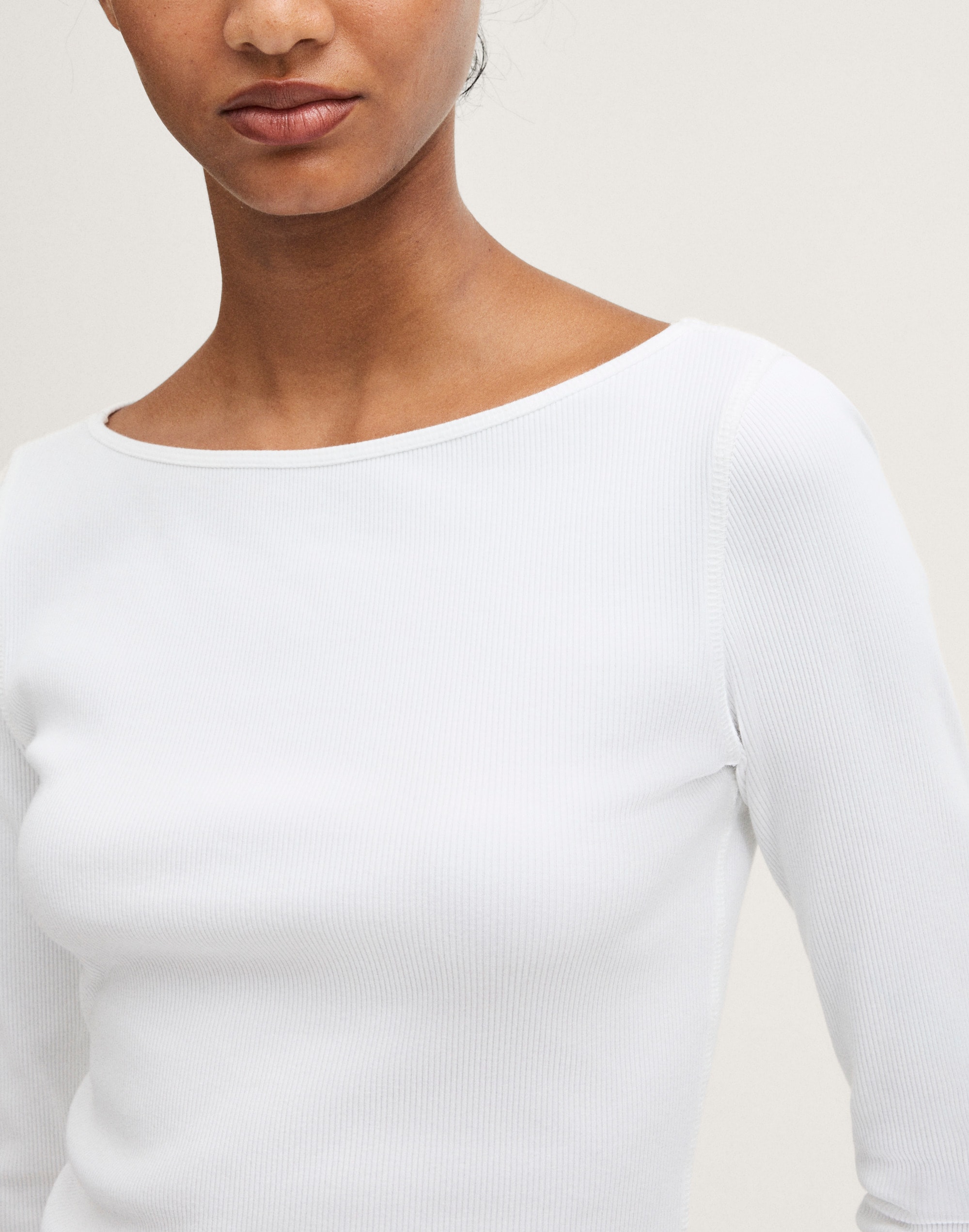 The Boatneck Layering Tee in Utility Rib