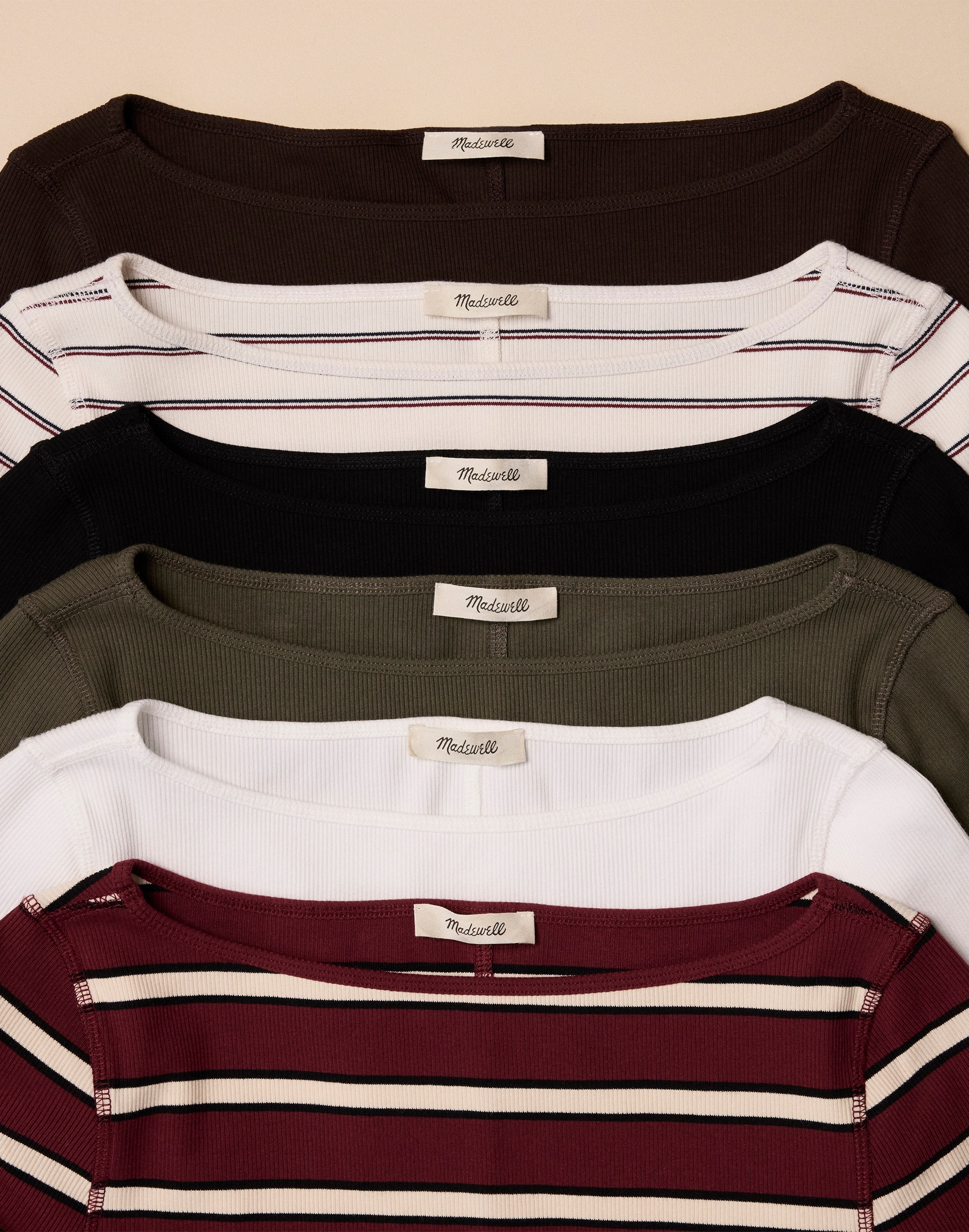 The Boatneck Layering Tee in Utility Rib by Madewell