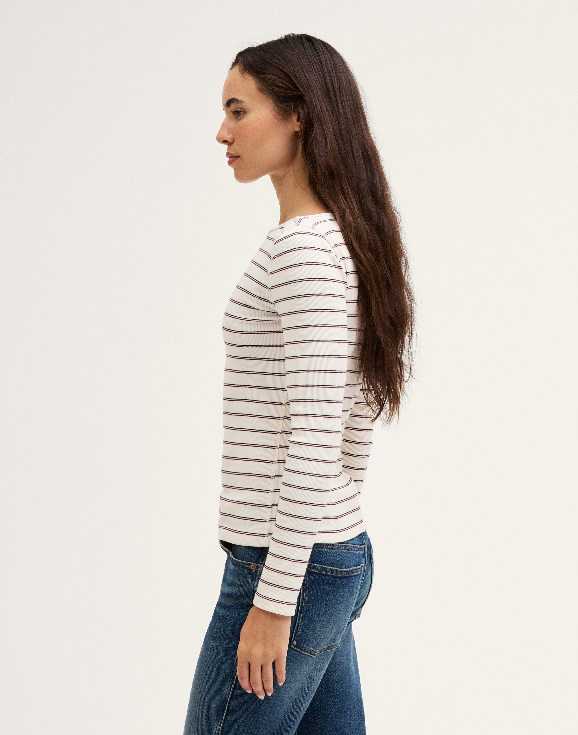 The Boatneck Layering Tee in Utility Rib