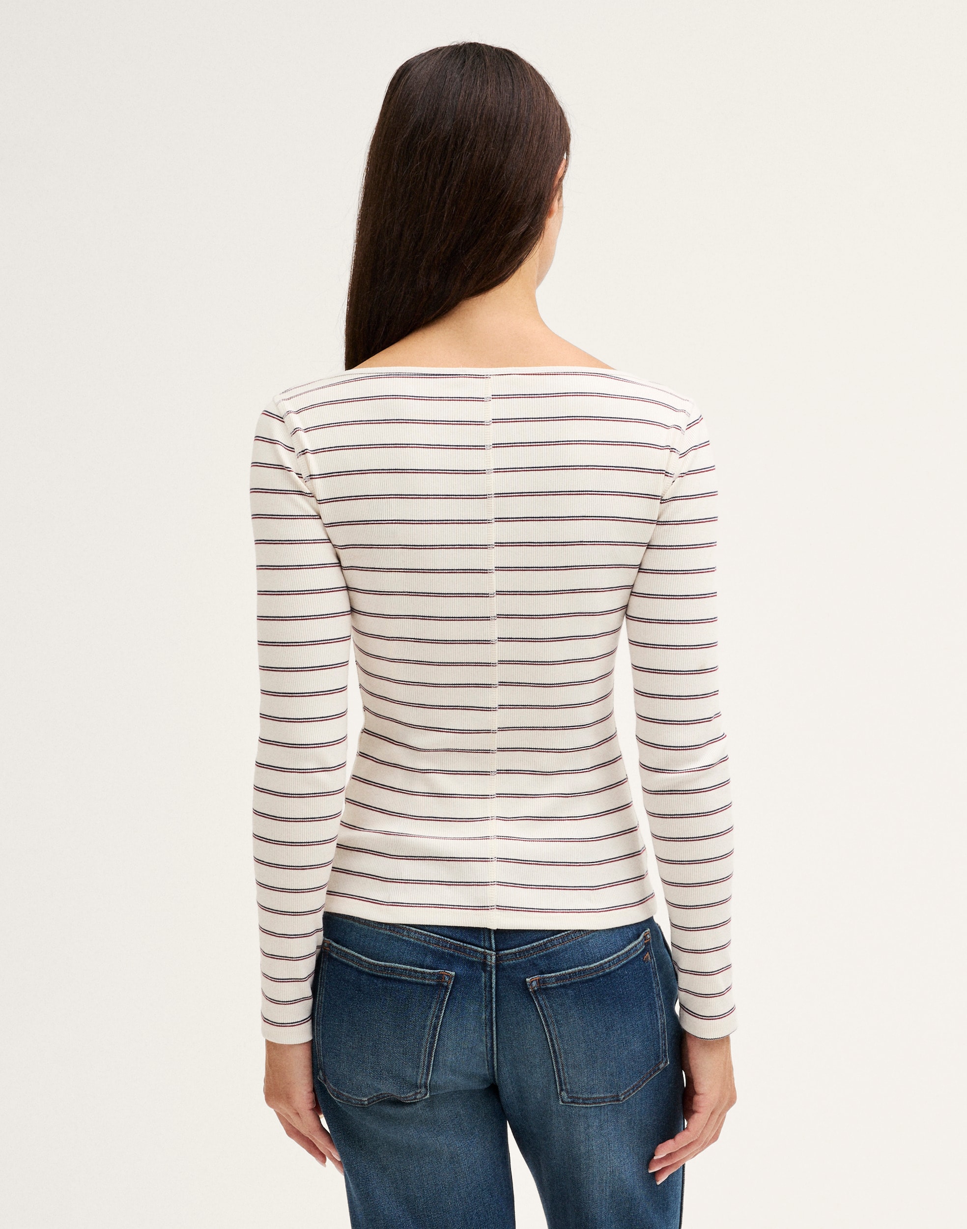 The Boatneck Layering Tee in Utility Rib