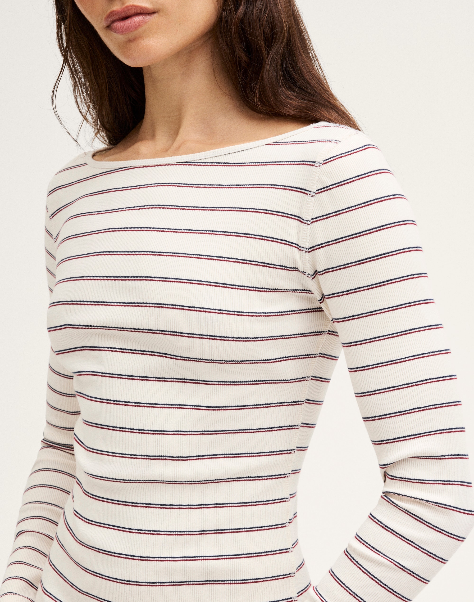 The Boatneck Layering Tee in Utility Rib