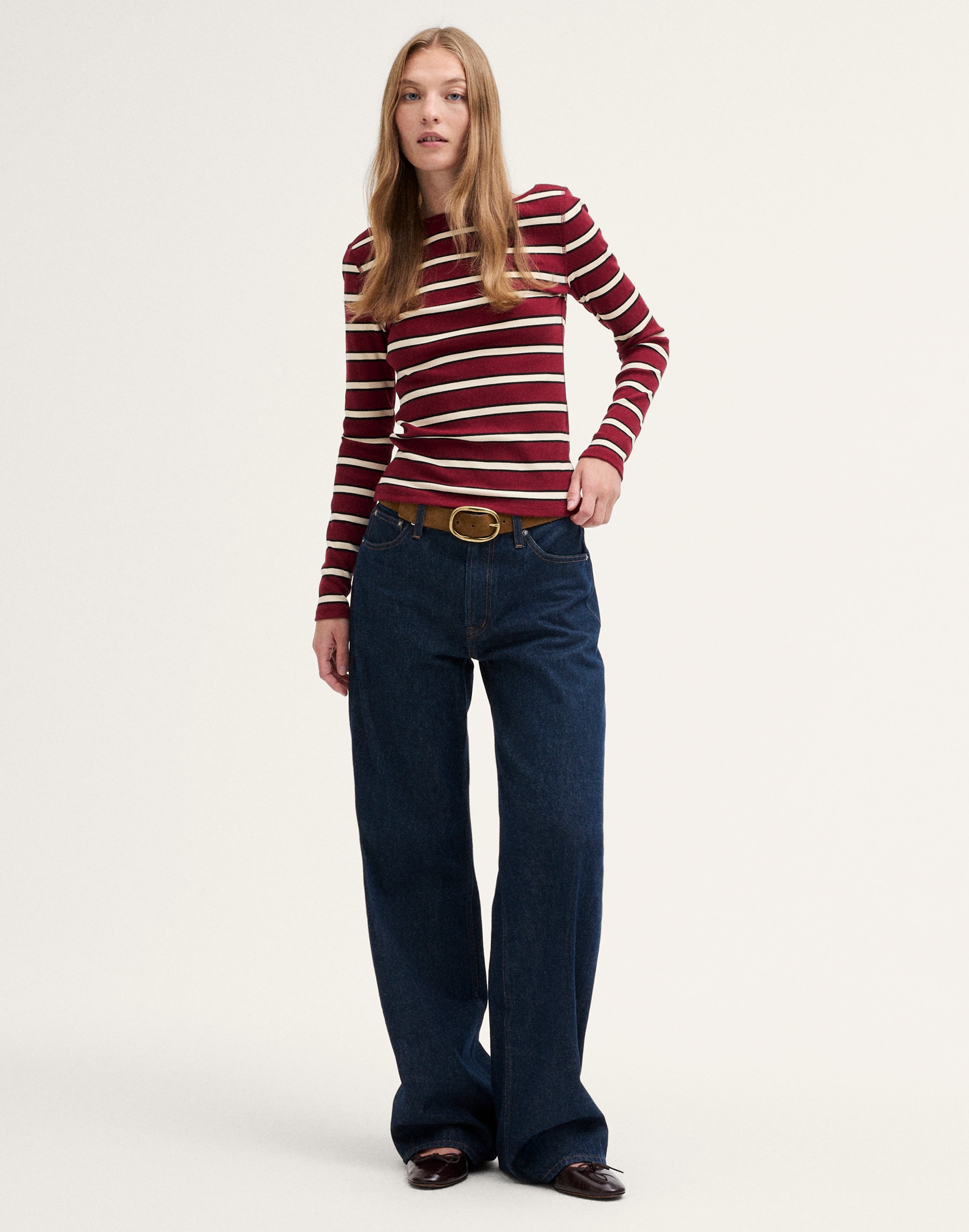 The Boatneck Layering Tee in Utility Rib