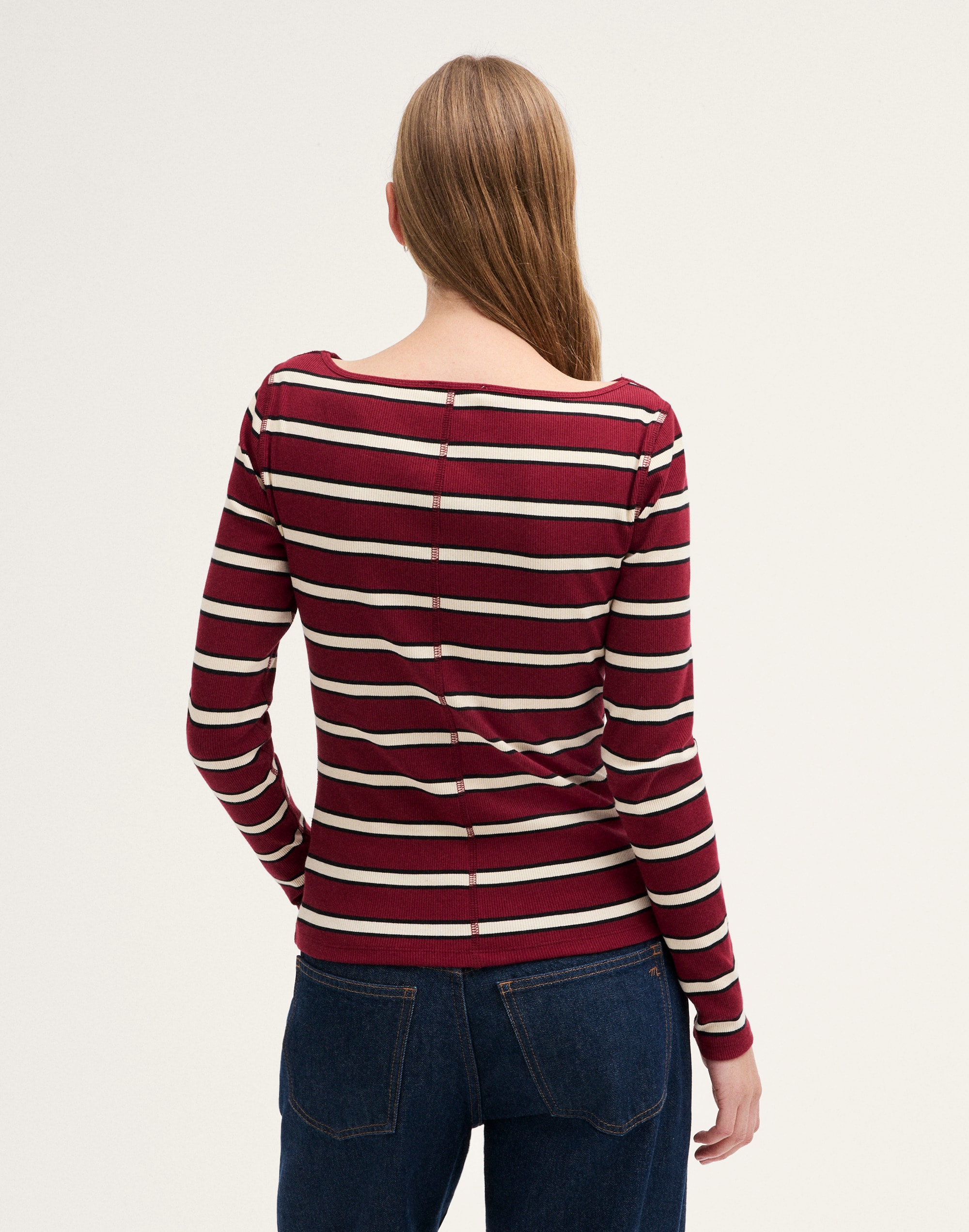 The Boatneck Layering Tee in Utility Rib