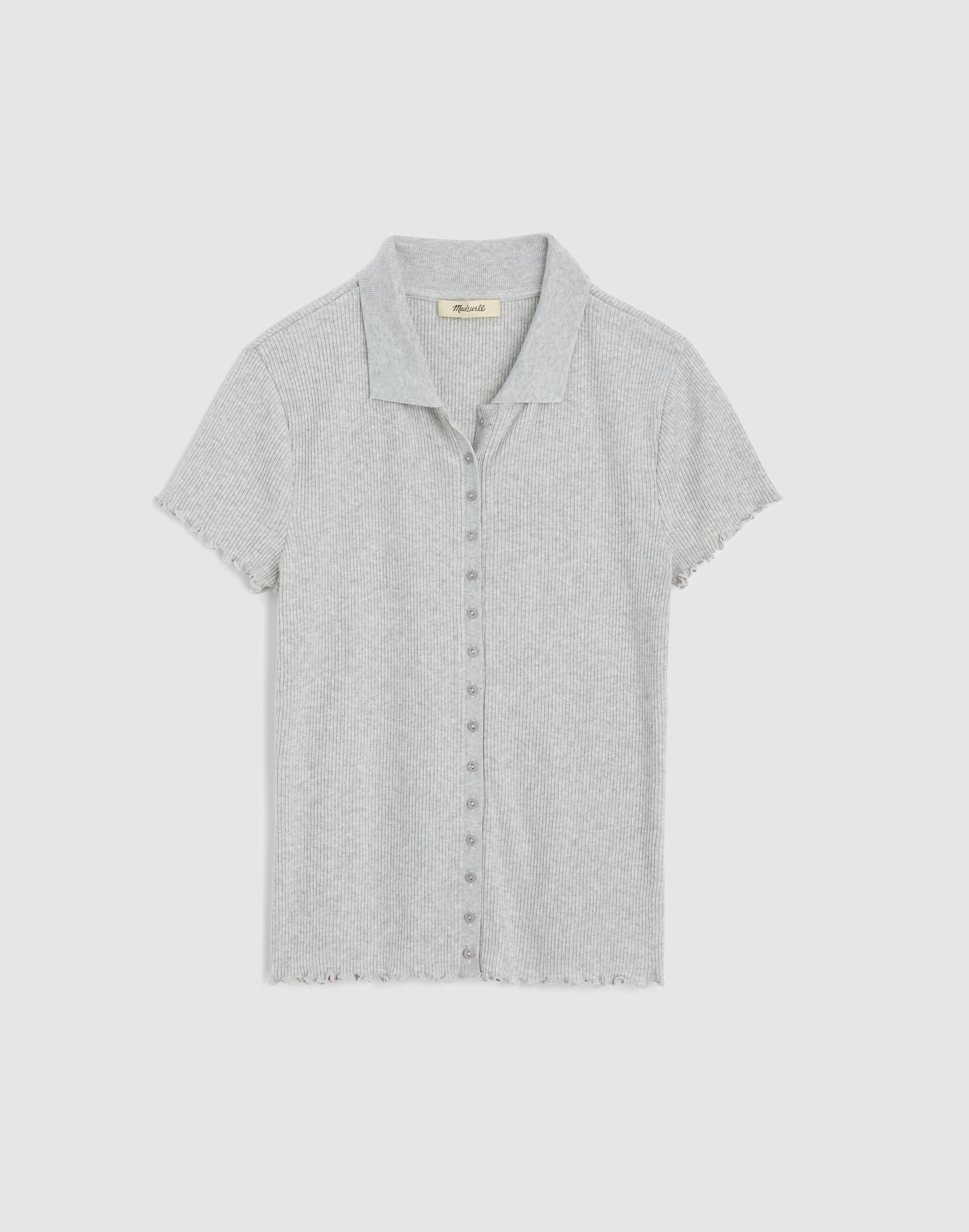 Cap-Sleeve Botton-Front Top - Grey