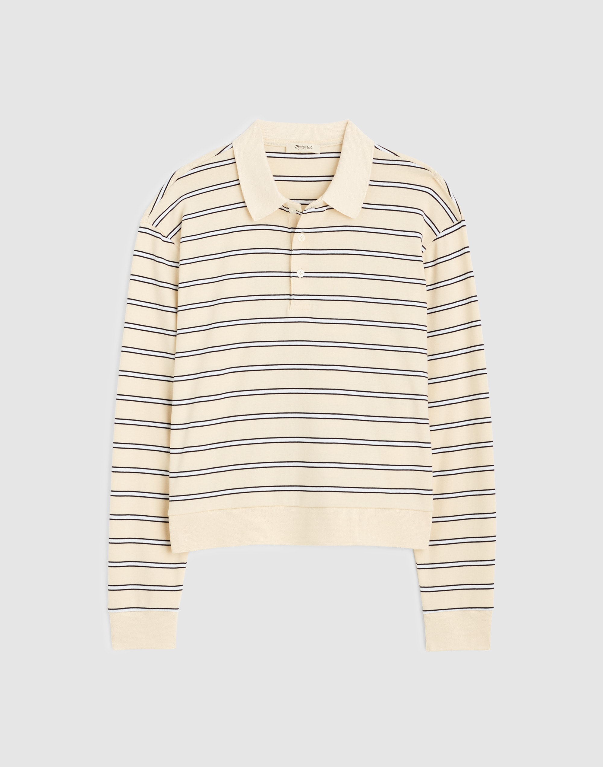 the long-sleeve polo in compact cotton