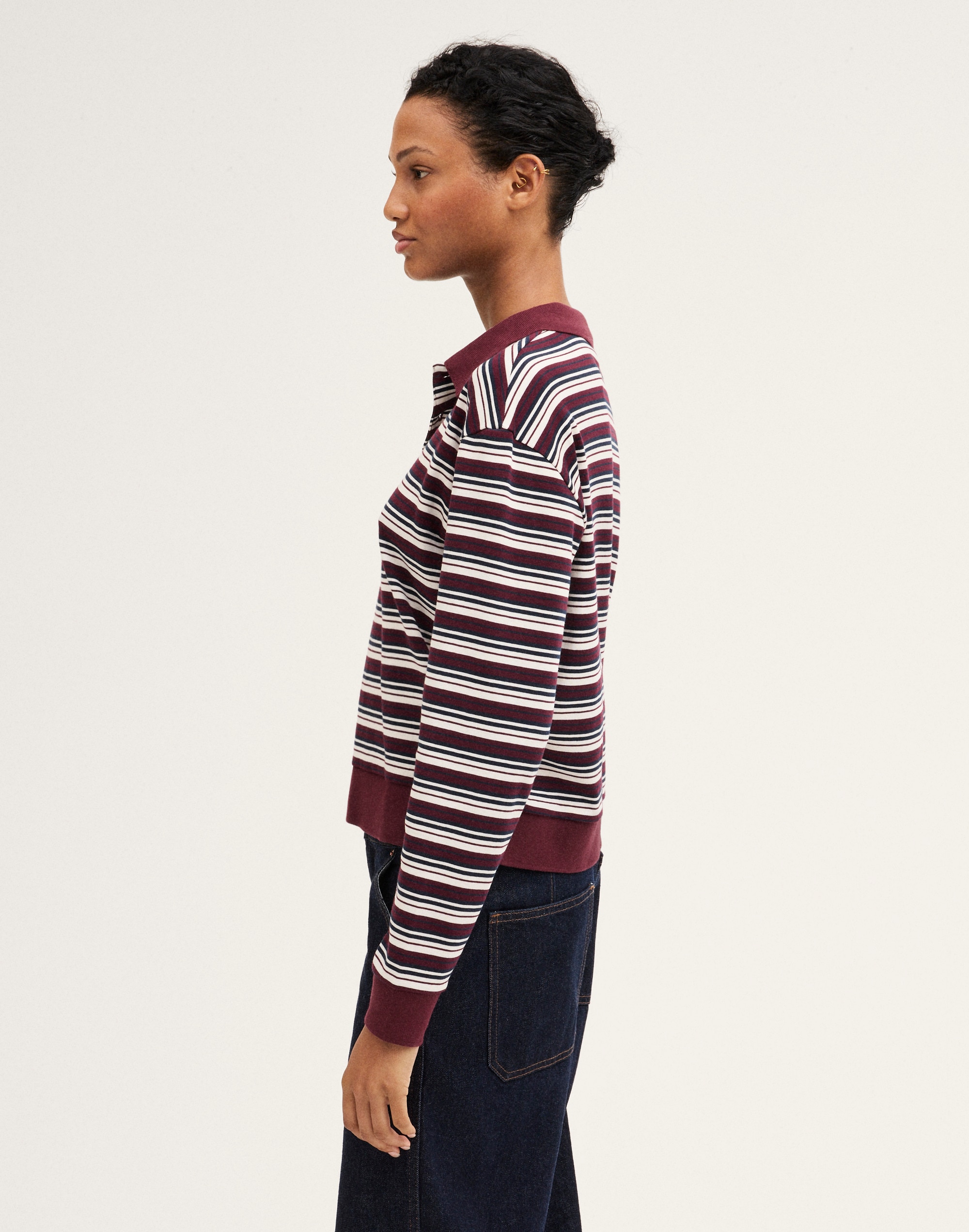 The Long-Sleeve Polo in Compact Cotton