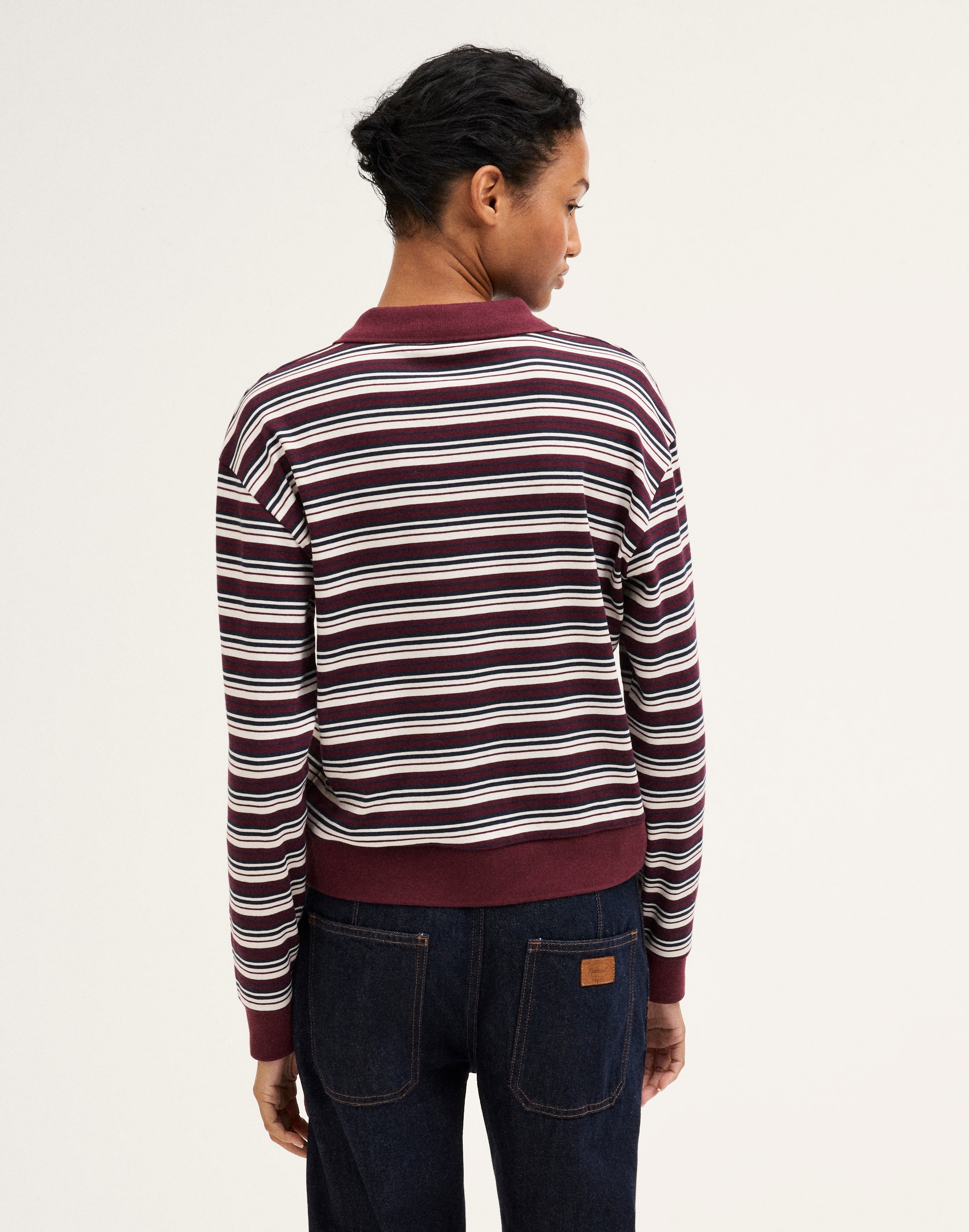The Long-Sleeve Polo in Compact Cotton