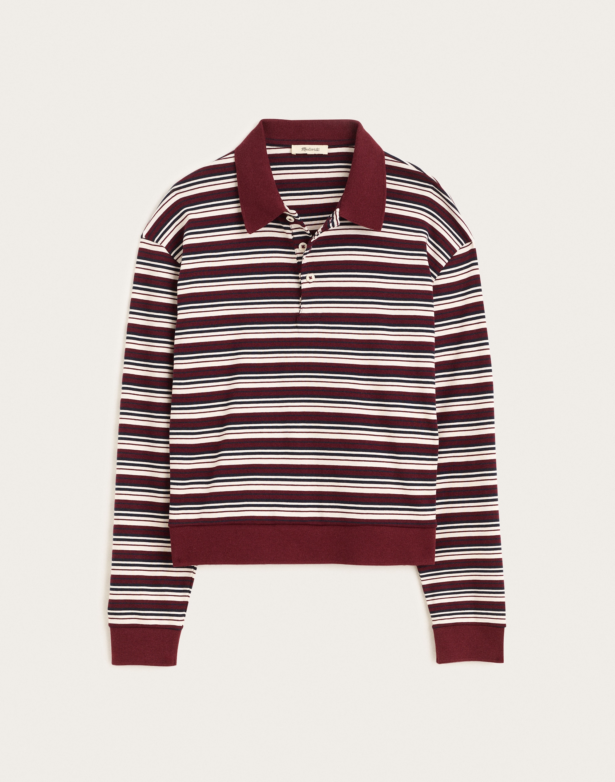 The Long-Sleeve Polo in Compact Cotton