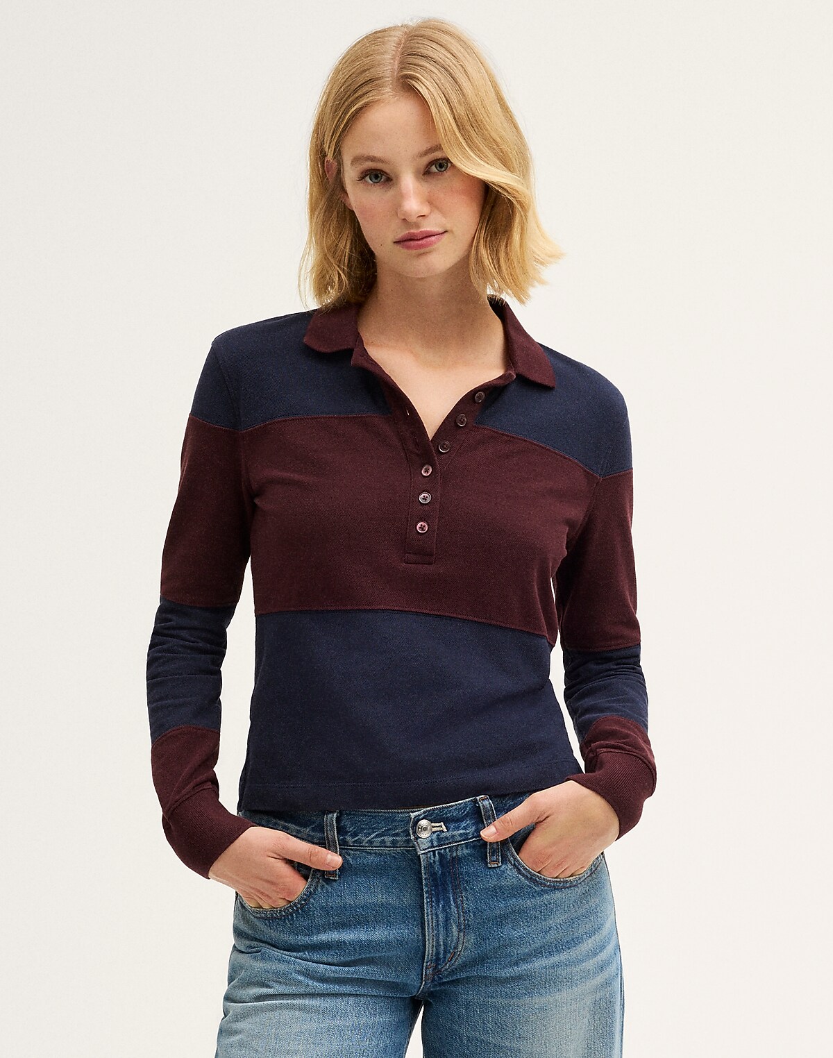 Shrunken Rugby Polo in Cotton Pique