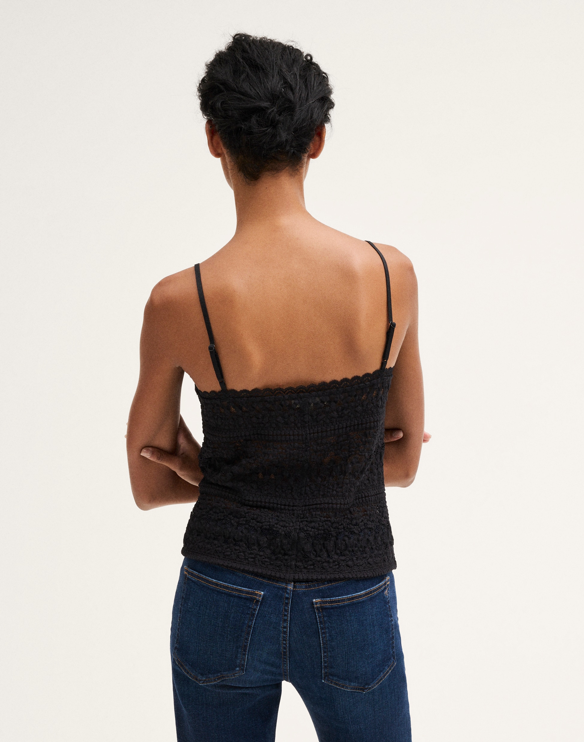Jacquard-Lace Scoopneck Tank