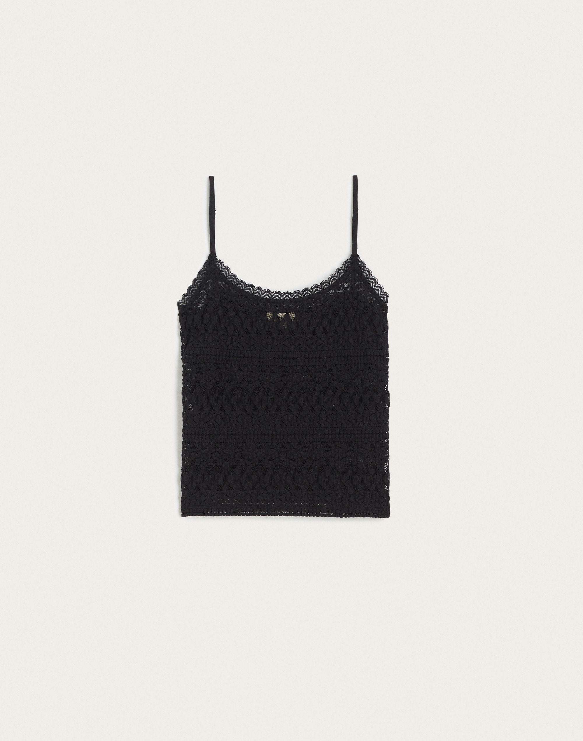 Jacquard-Lace Scoopneck Tank