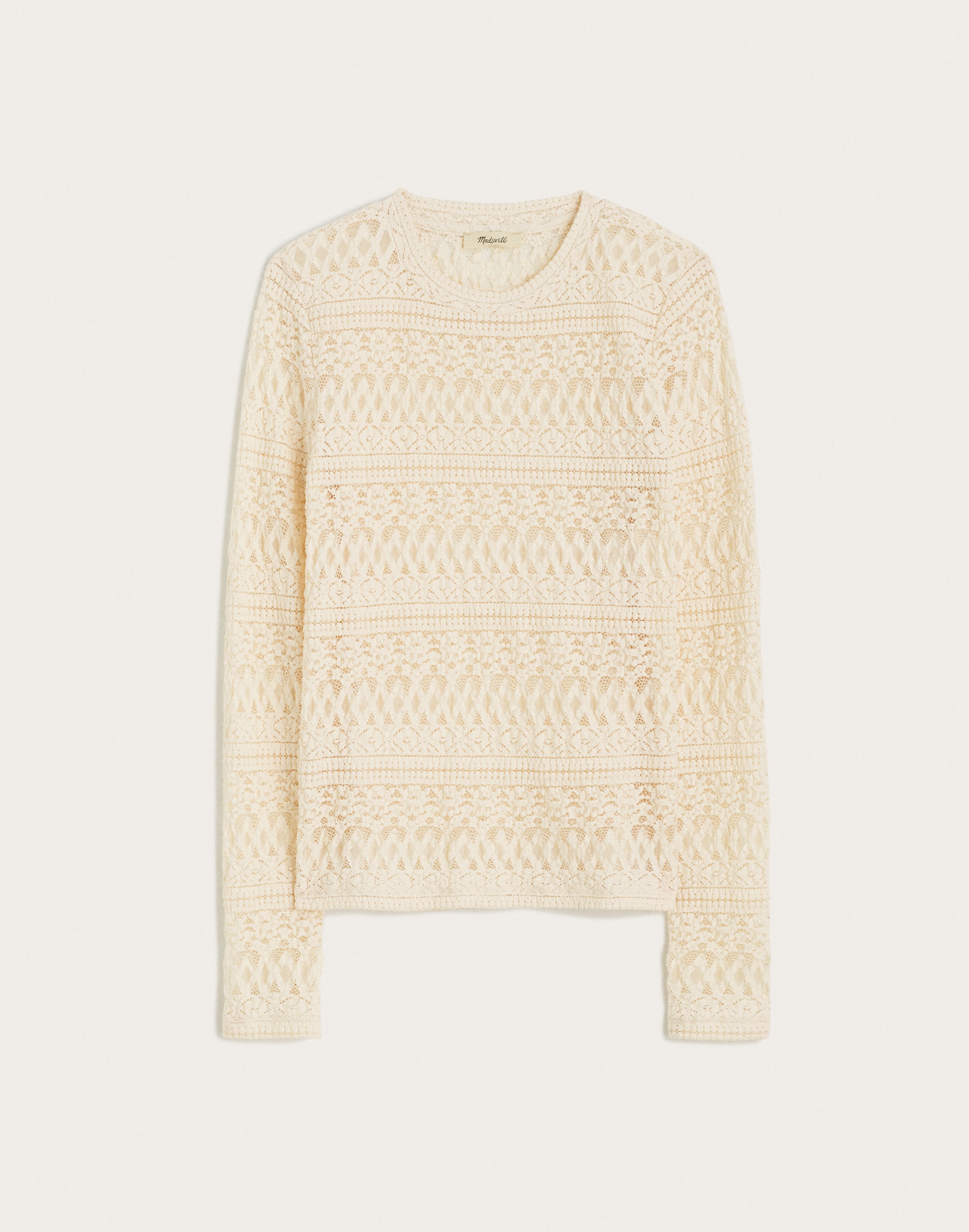 jacquard-lace long-sleeve top