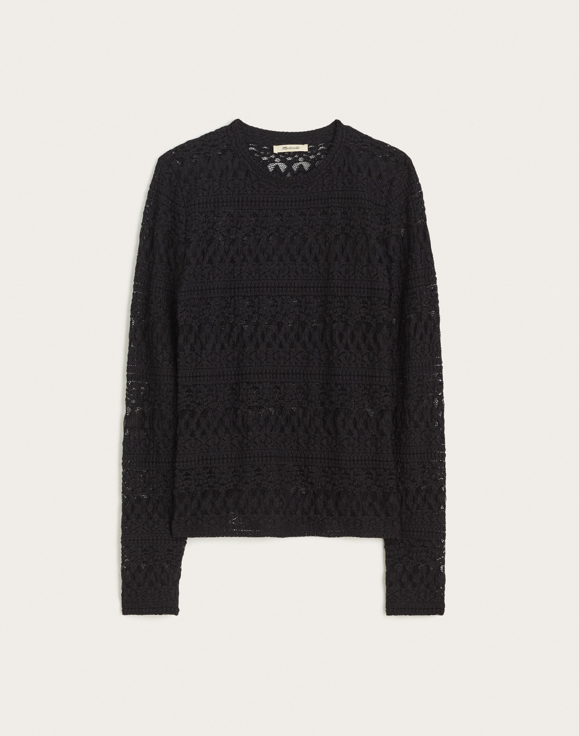 Jacquard-Lace Long-Sleeve Top