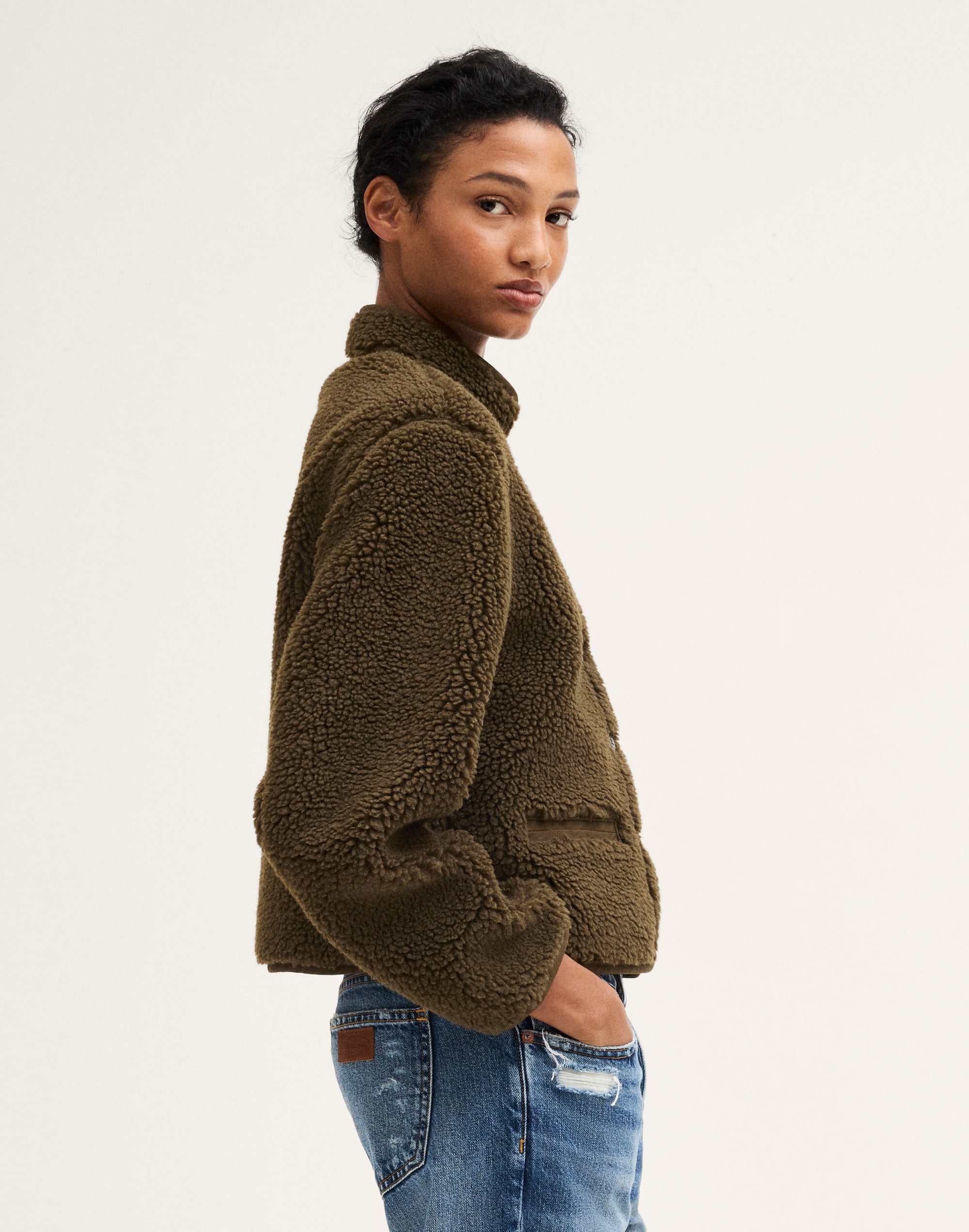 Mandarin-Collar Jacket in Apr&egrave;s Fleece