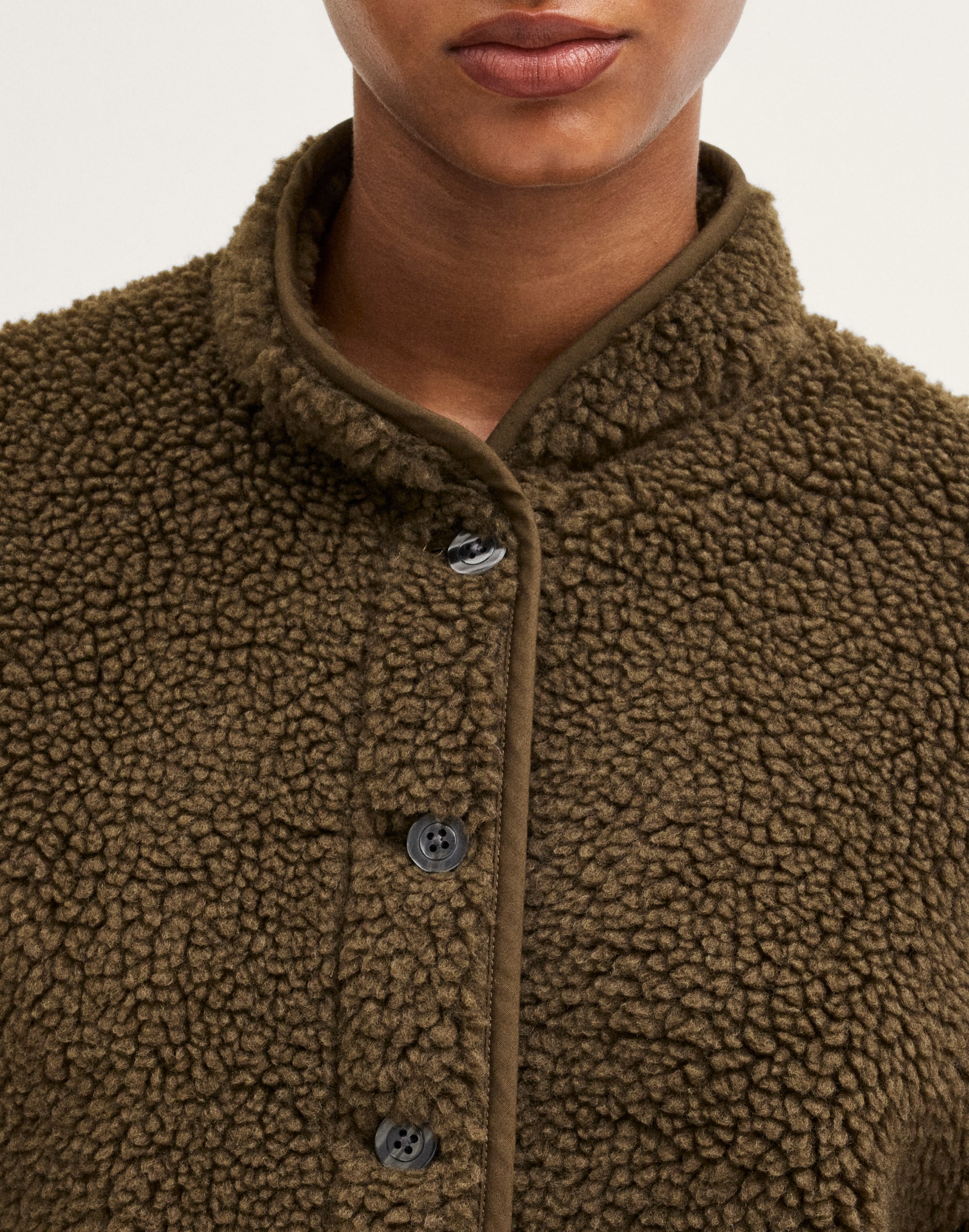 Mandarin-Collar Jacket in Apr&egrave;s Fleece