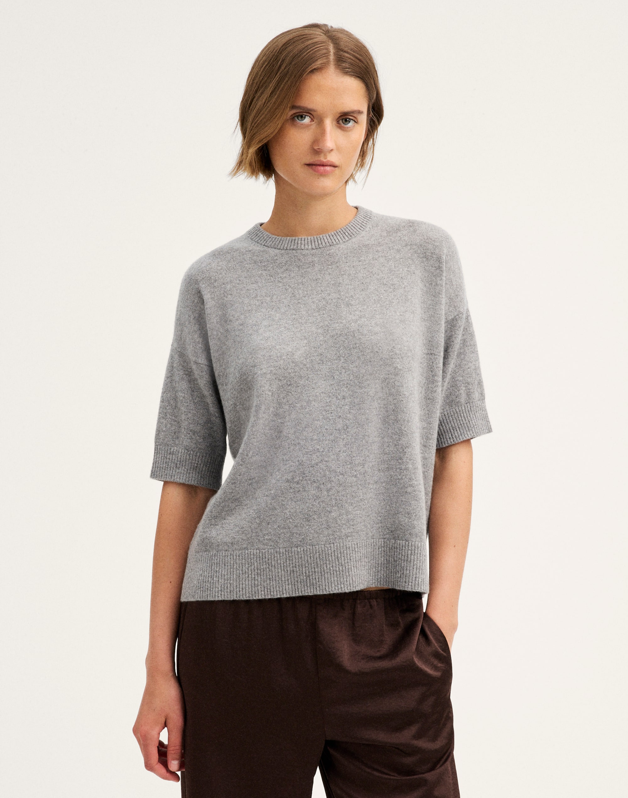 Relaxed Sweater Tee in 100% Cashmere