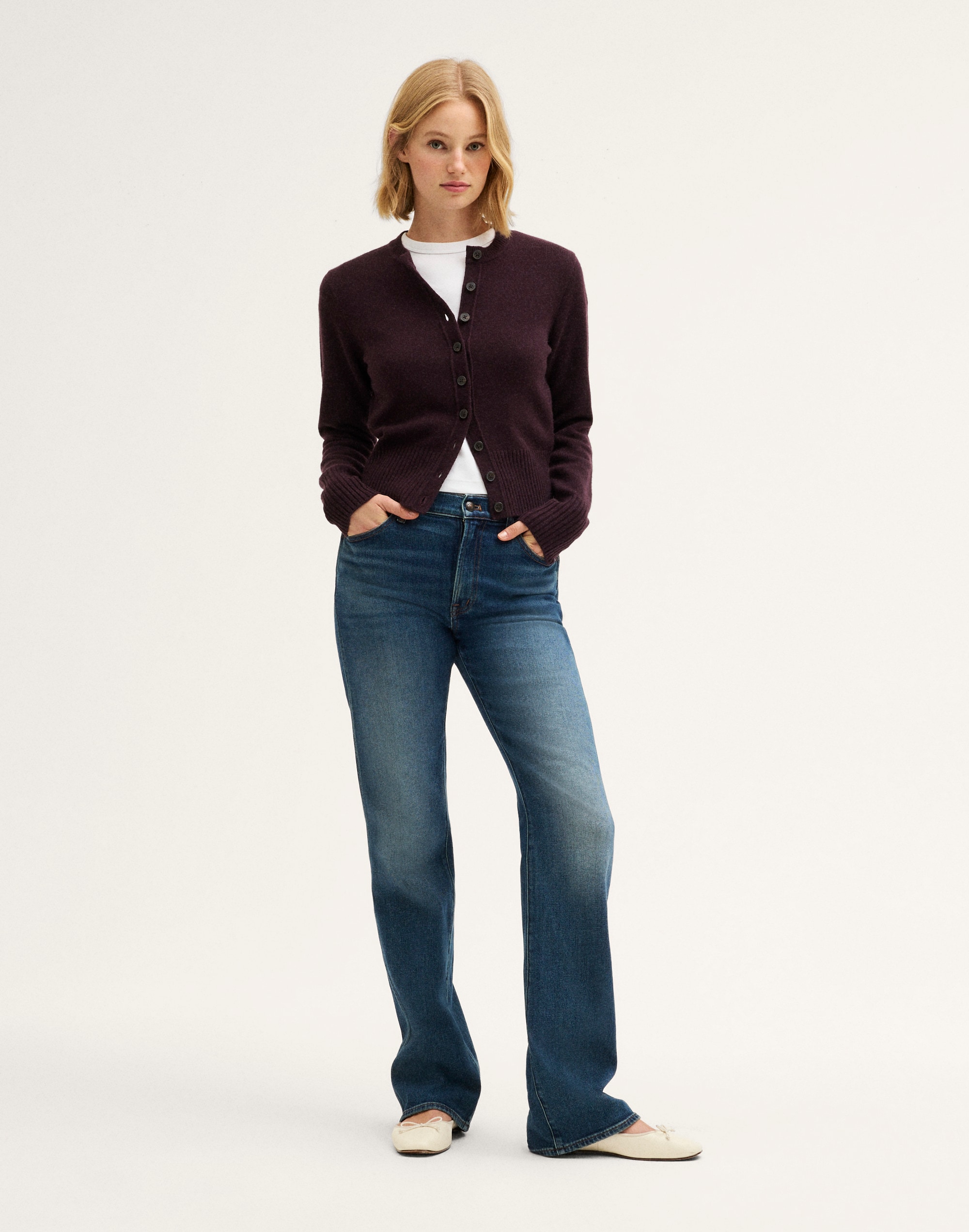 Crewneck Cardigan in 100% Cashmere