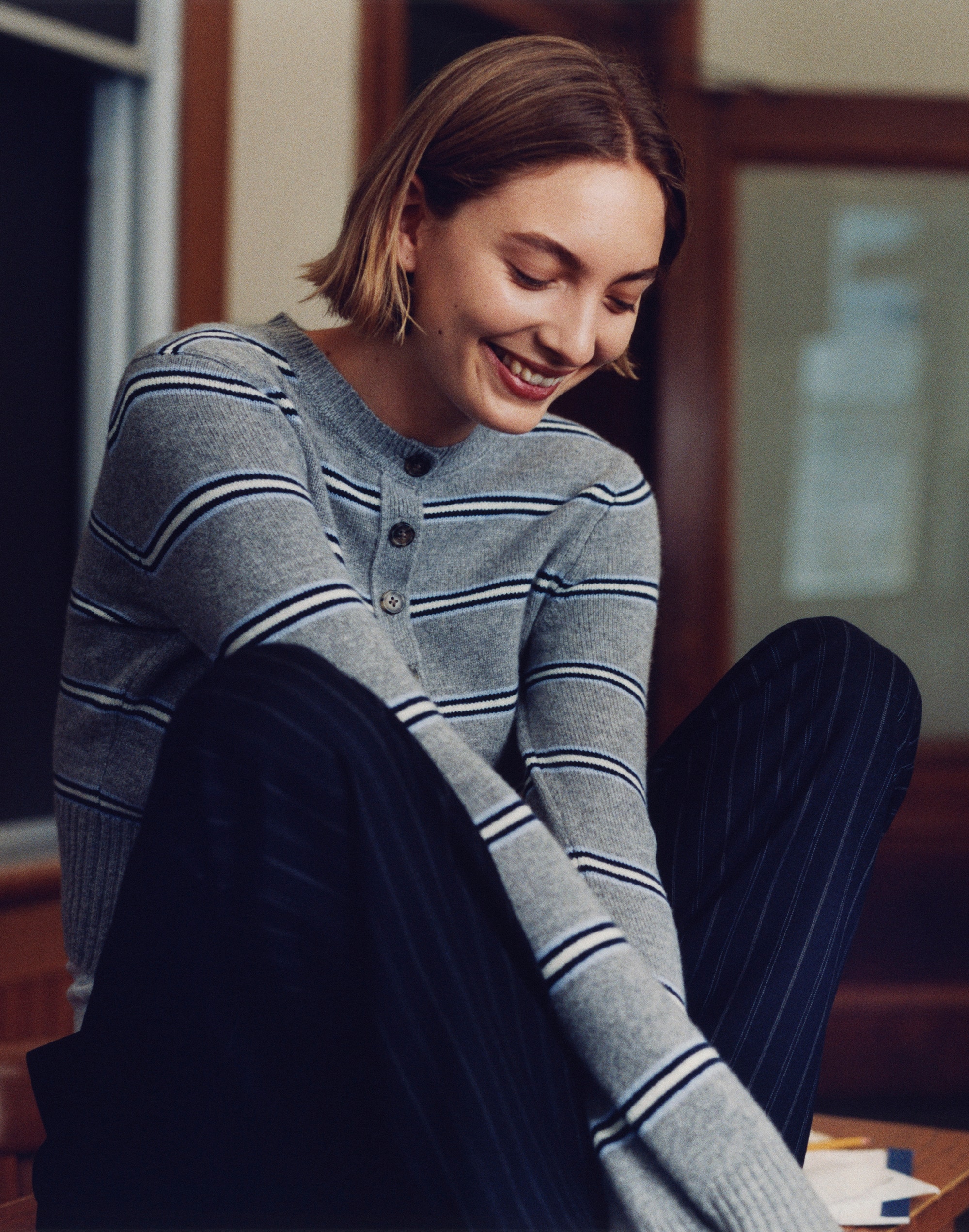 Crewneck Cardigan in 100% Cashmere