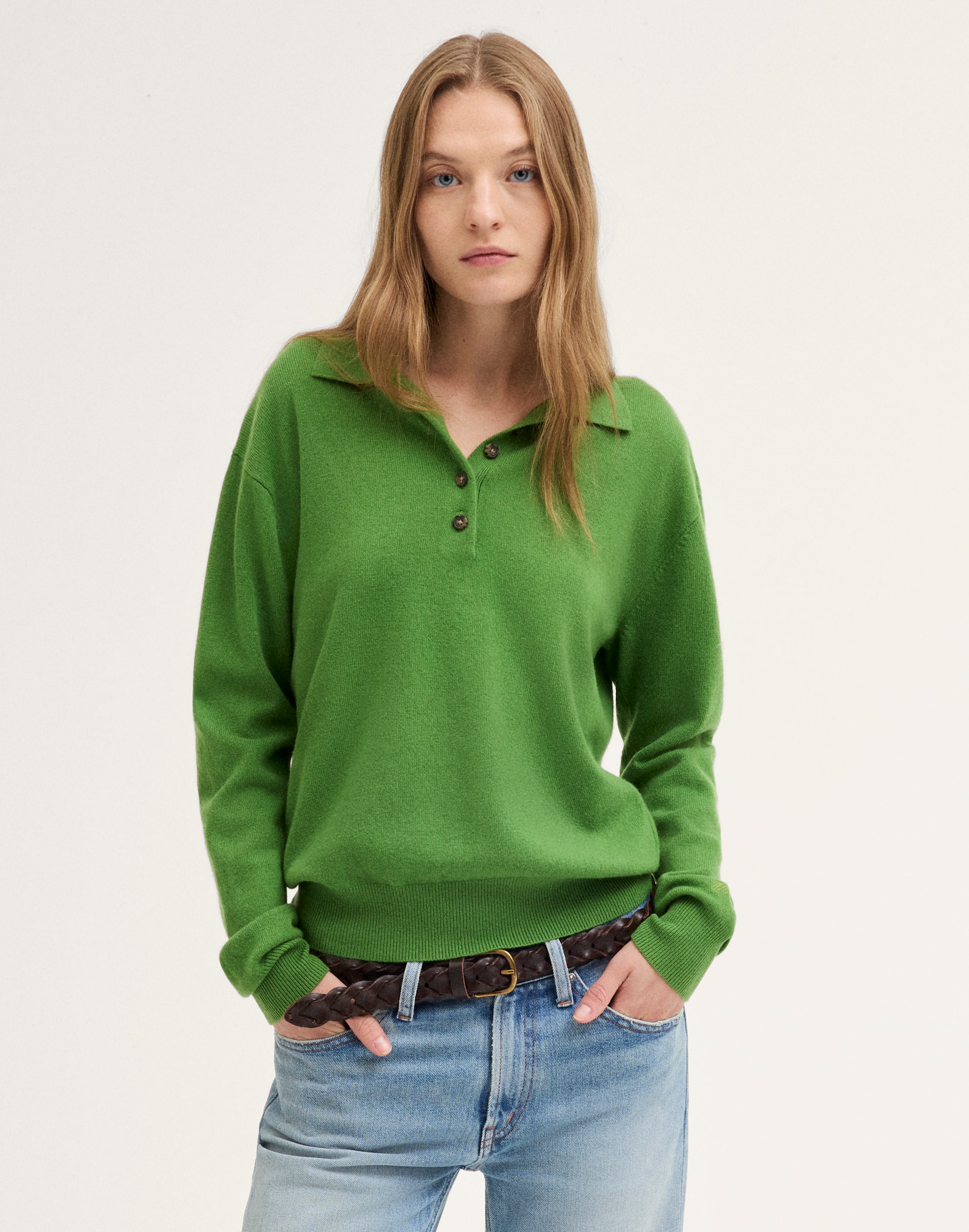 polo sweater in softwool