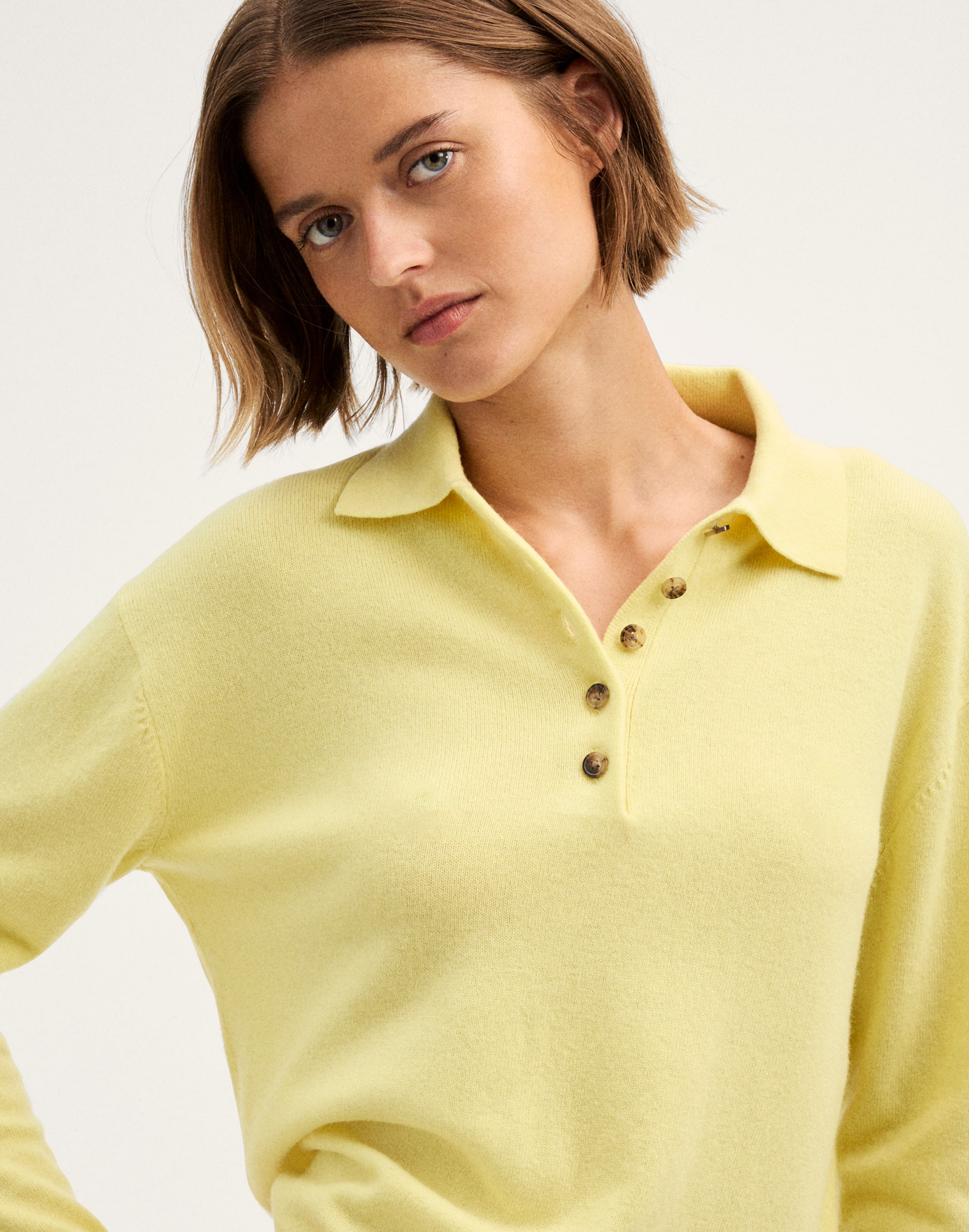 Madewell Polo Sweater In Limoncello