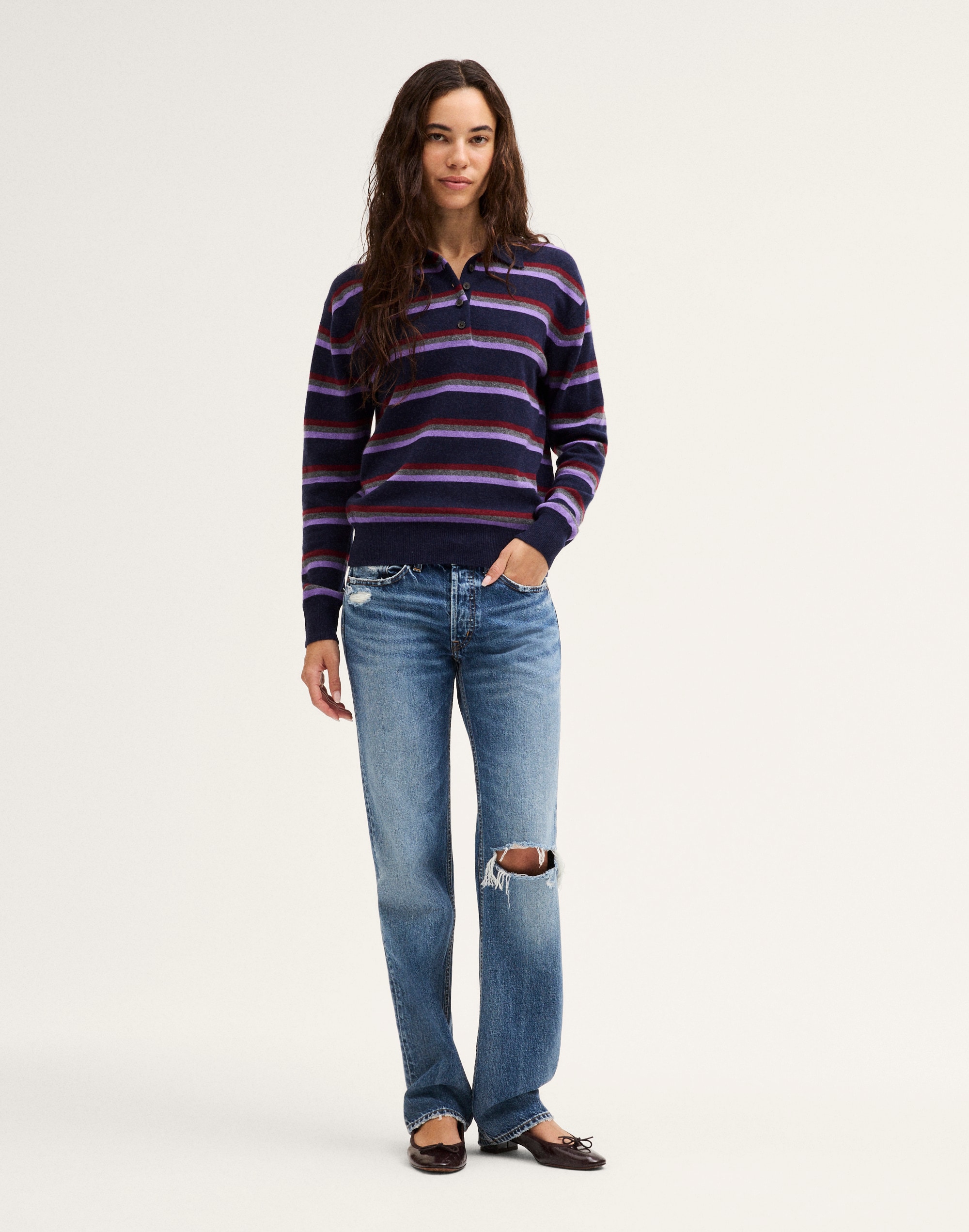 Polo Sweater in 100% SoftWool