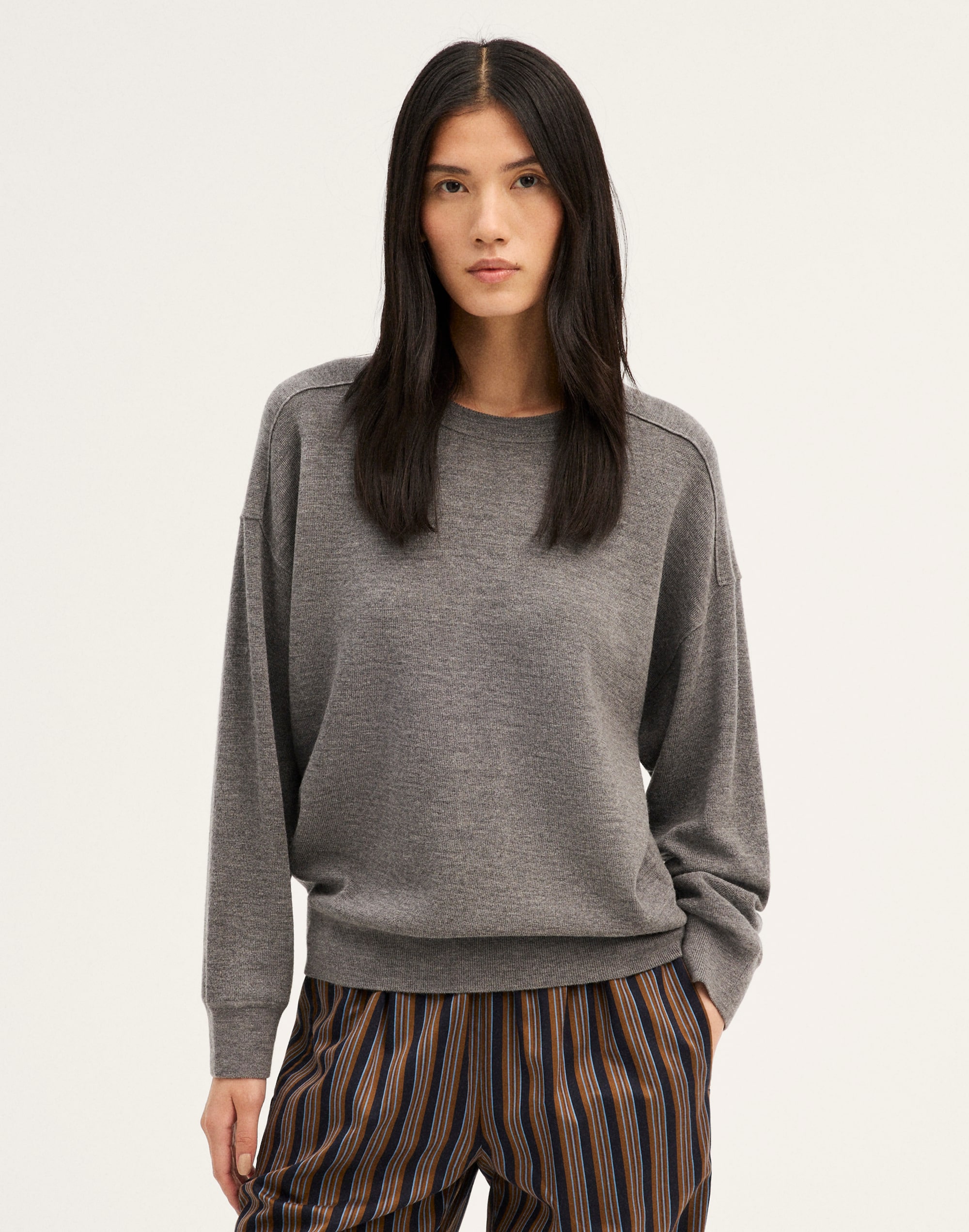 Madewell The Shay Crewneck Sweatshirt In Medium Hthr Grey