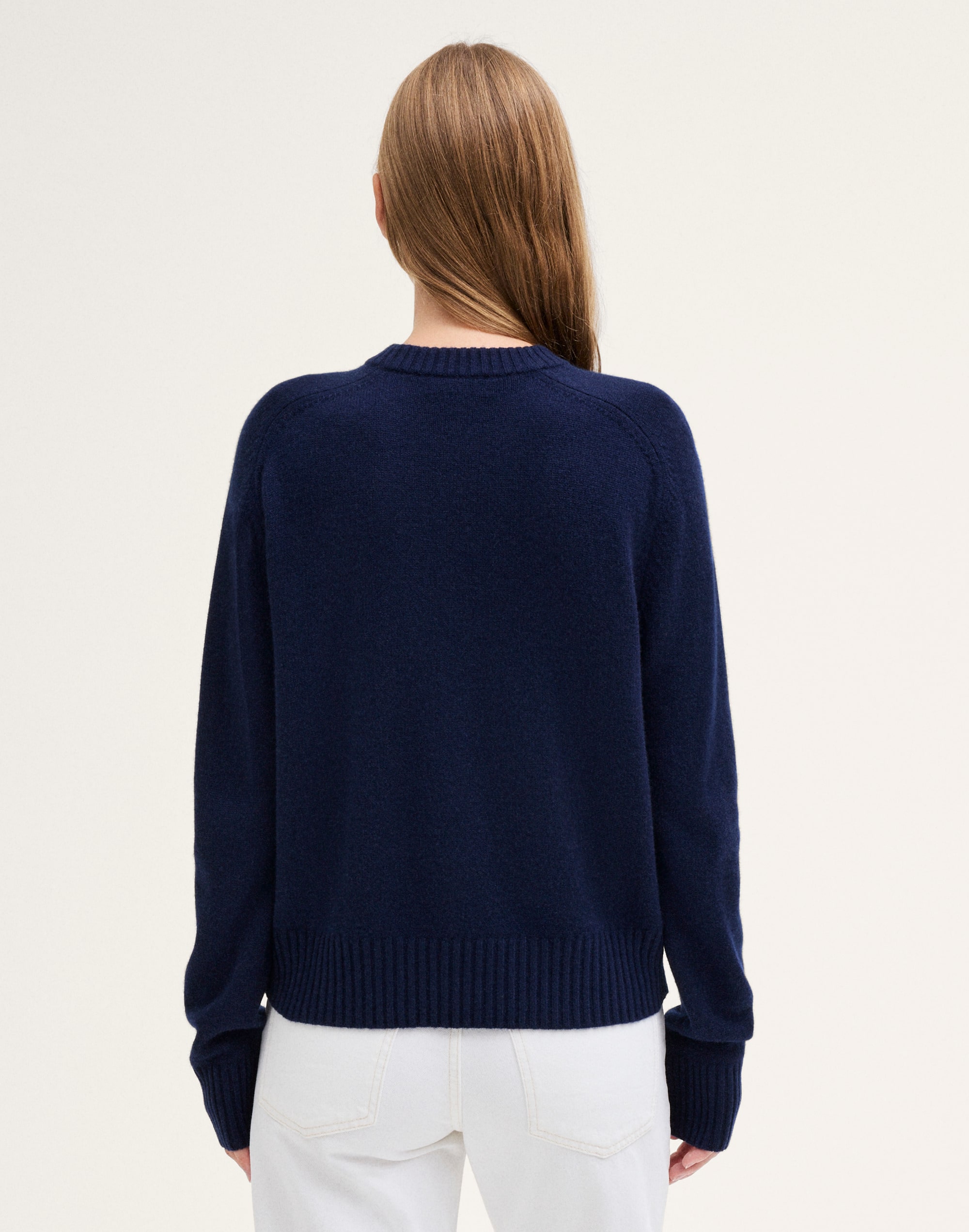 Saddle-Sleeve Crewneck Sweater in 100% Cashmere
