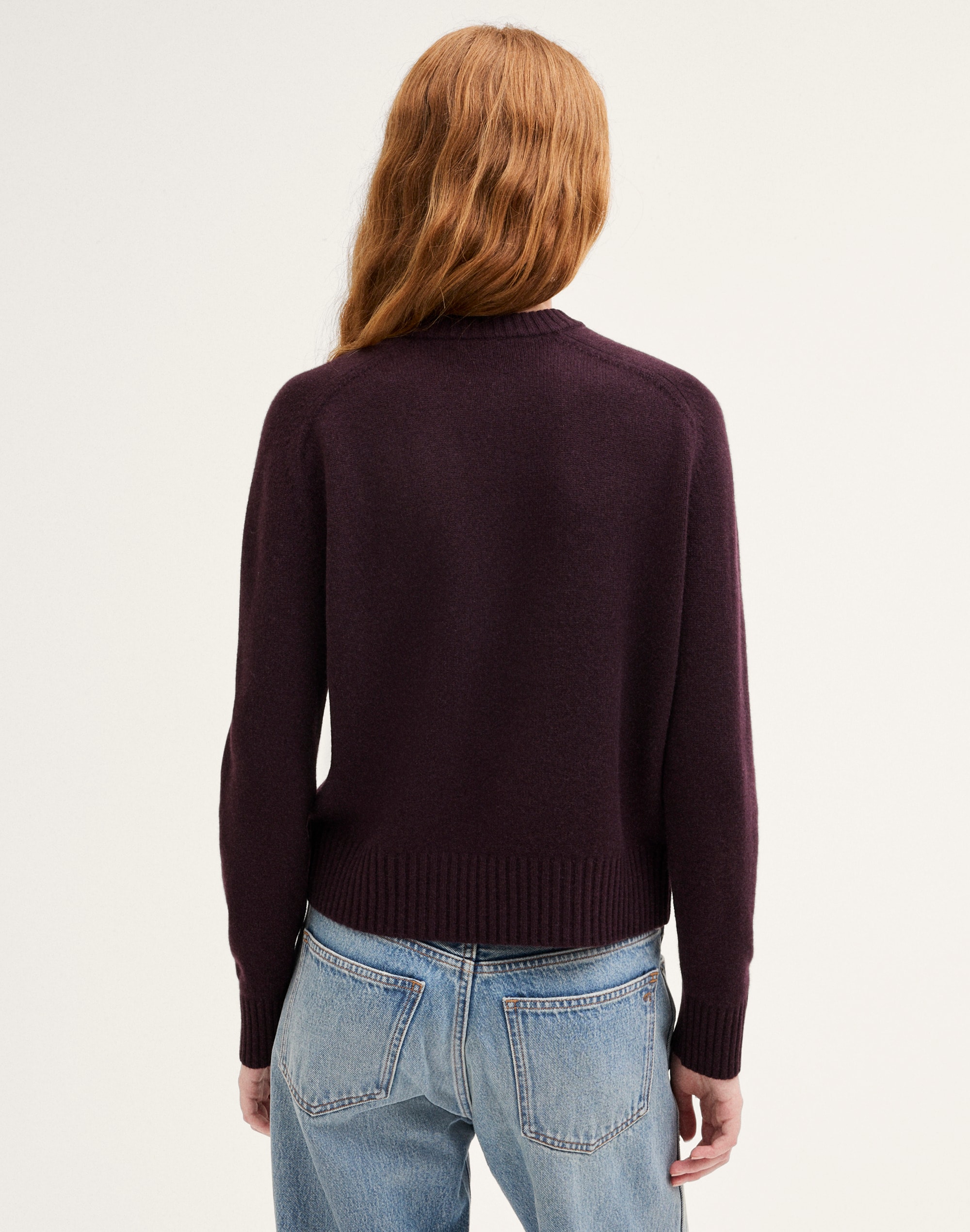 Saddle-Sleeve Crewneck Sweater in 100% Cashmere