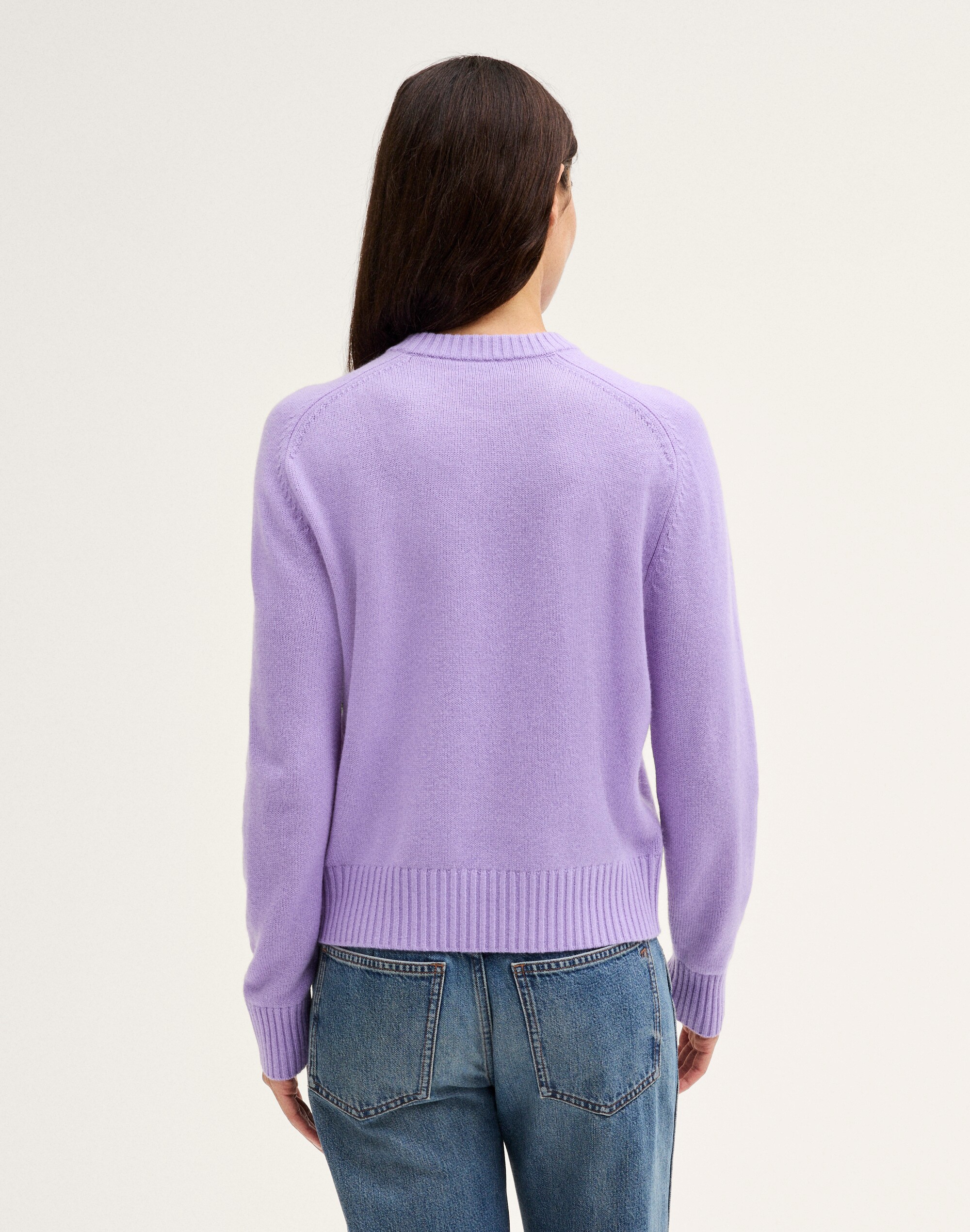 Saddle-Sleeve Crewneck Sweater in 100% Cashmere