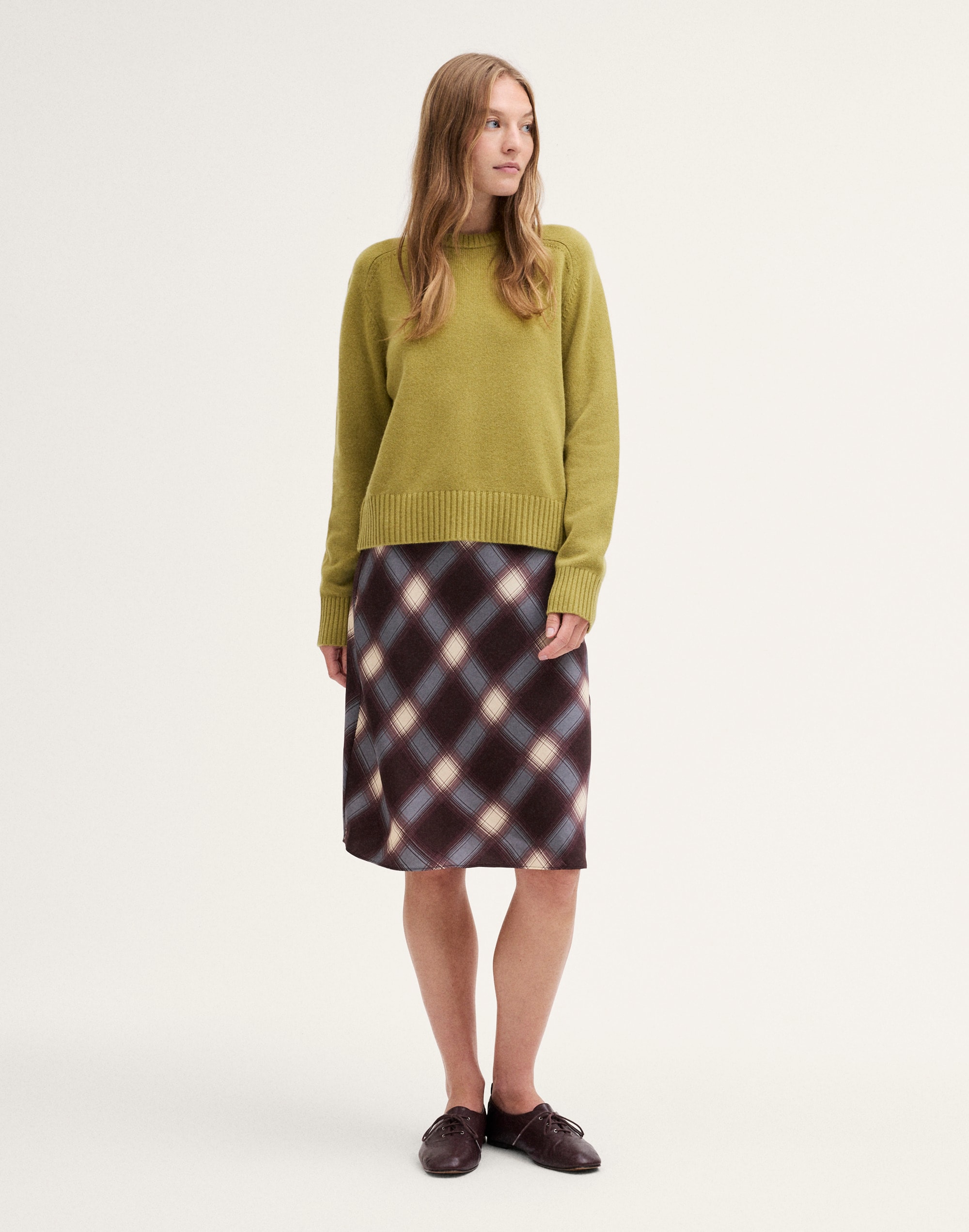 Saddle-Sleeve Crewneck Sweater in 100% Cashmere