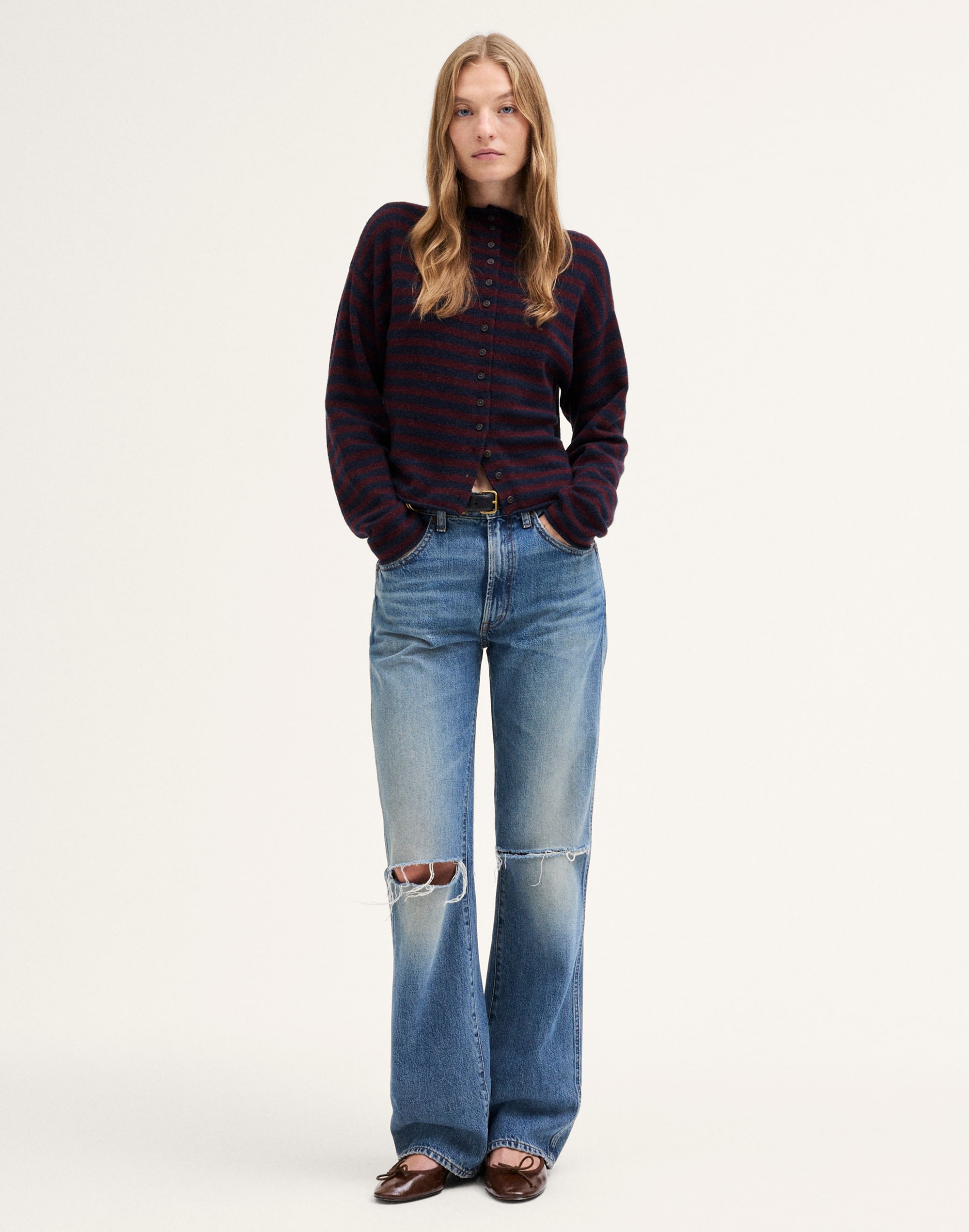 Funnel-Neck Cardigan