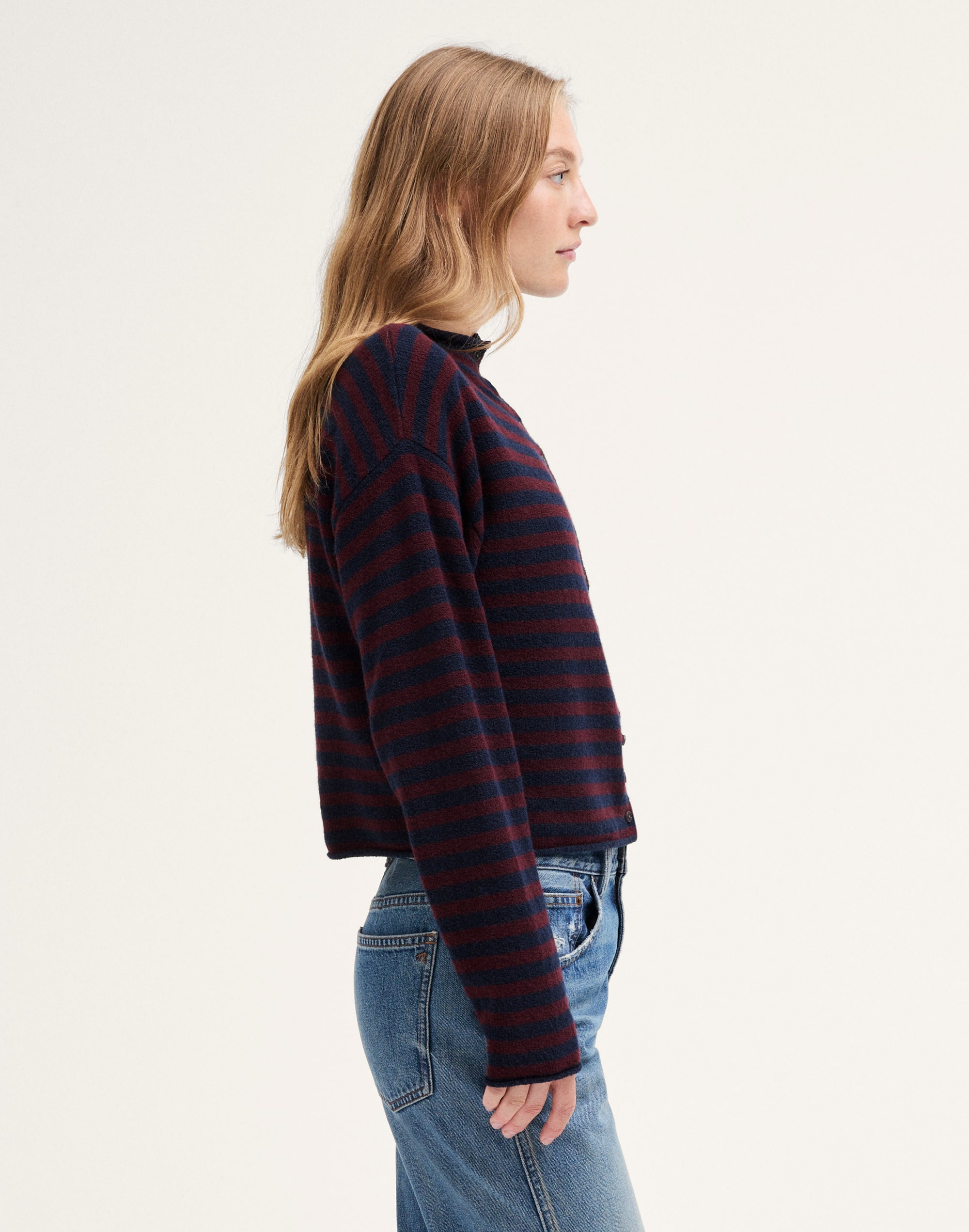 Funnel-Neck Cardigan