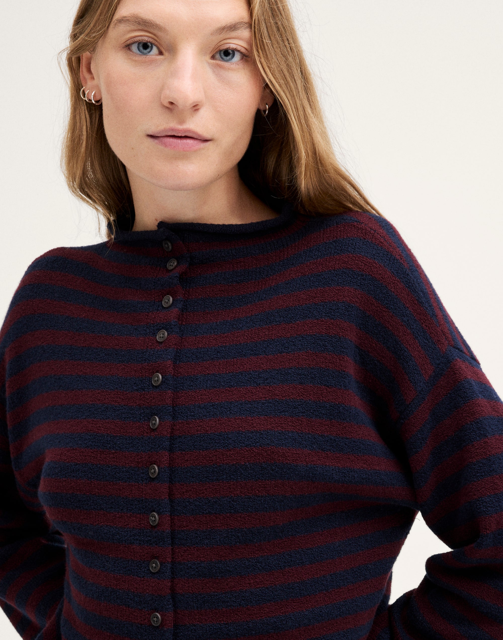 Funnel-Neck Cardigan
