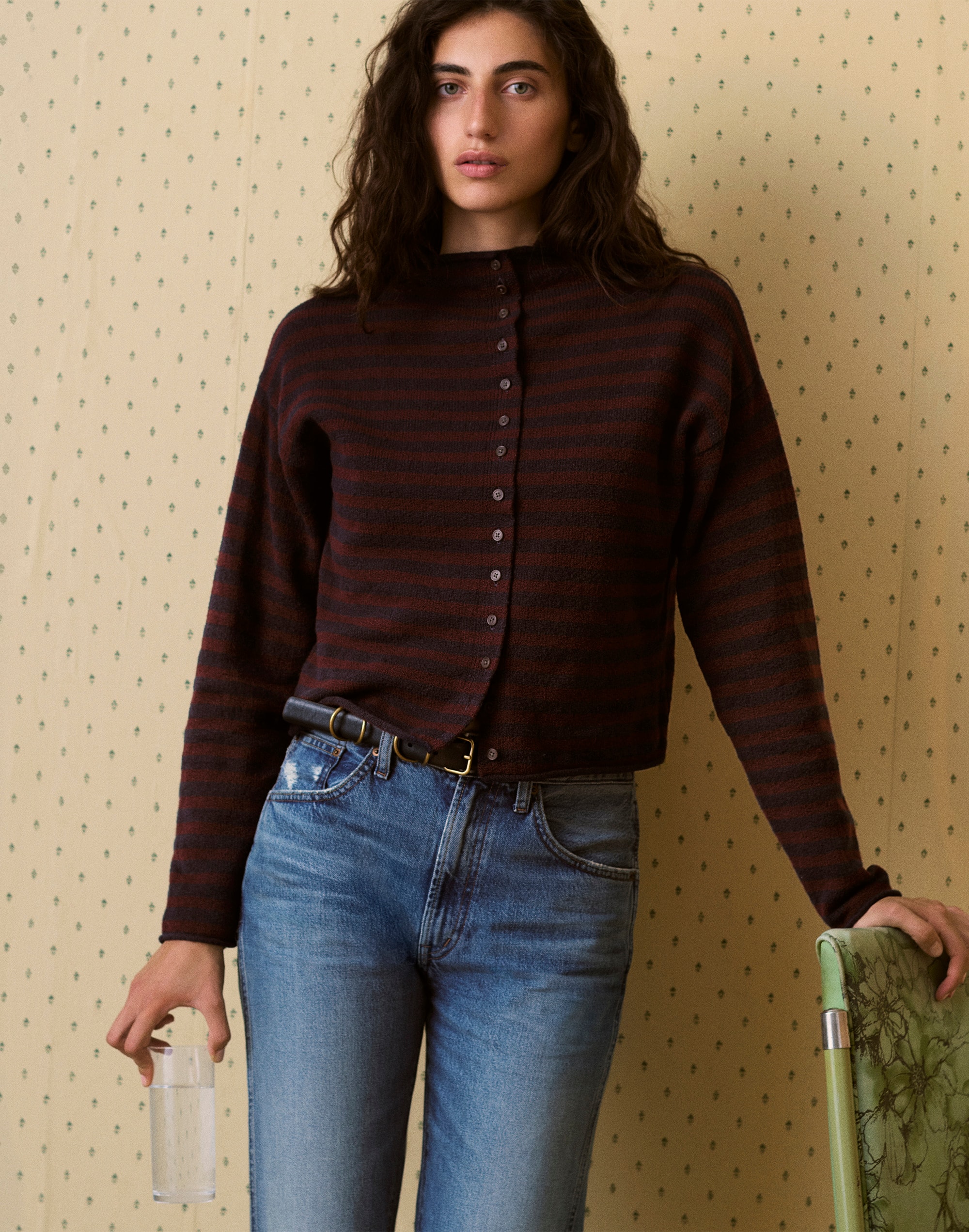 Funnel-Neck Cardigan
