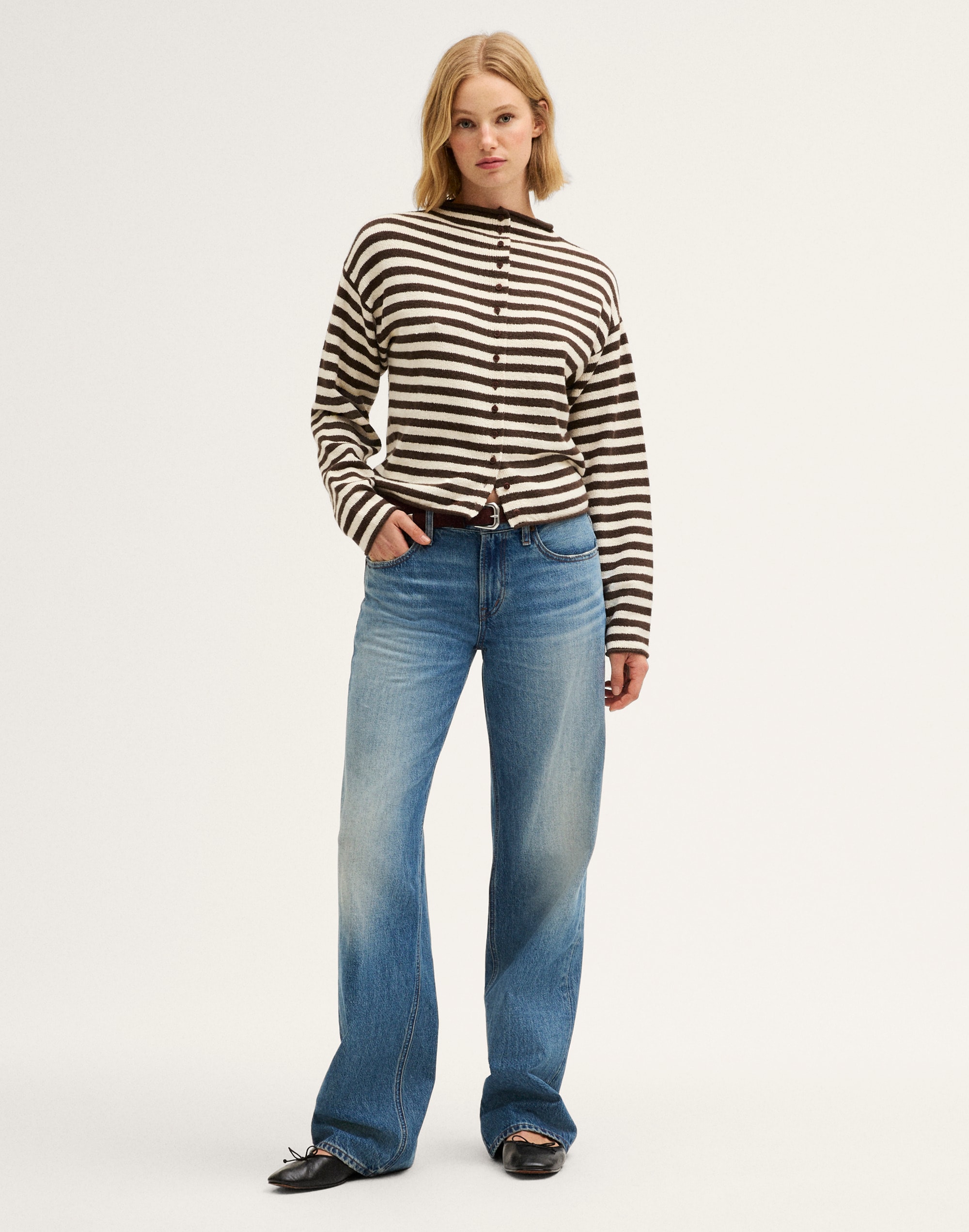 Funnel-Neck Cardigan