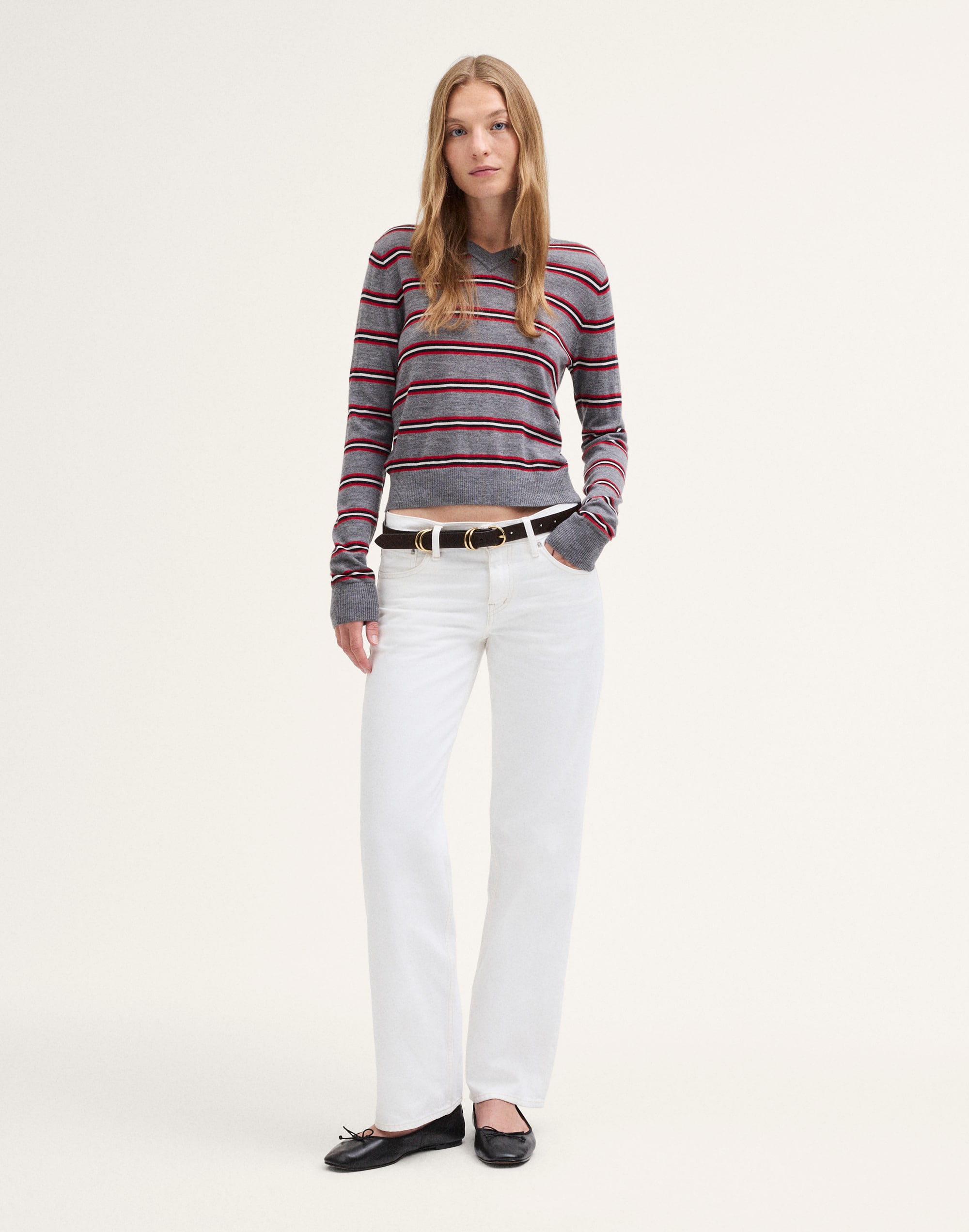 V-Neck Sweater in 100% Merino Wool