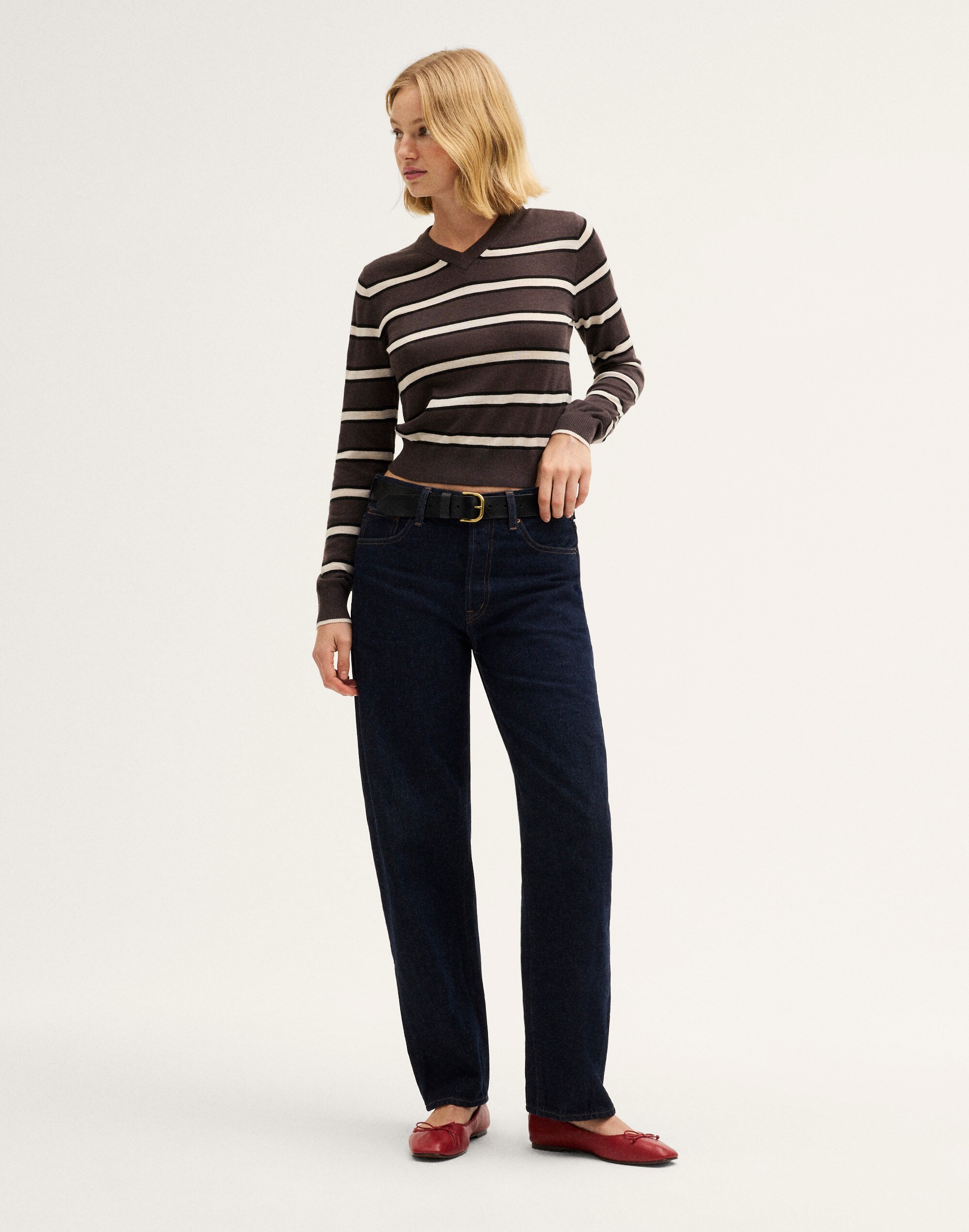 V-Neck Sweater in 100% Merino Wool