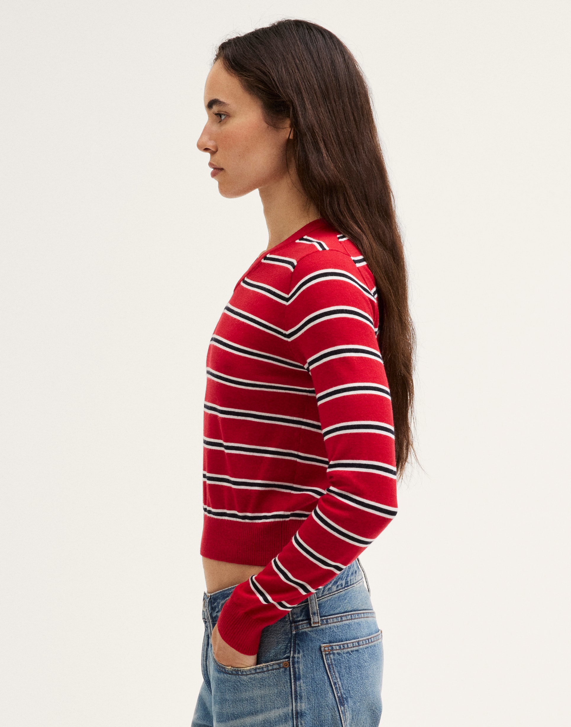 V-Neck Sweater in 100% Merino Wool