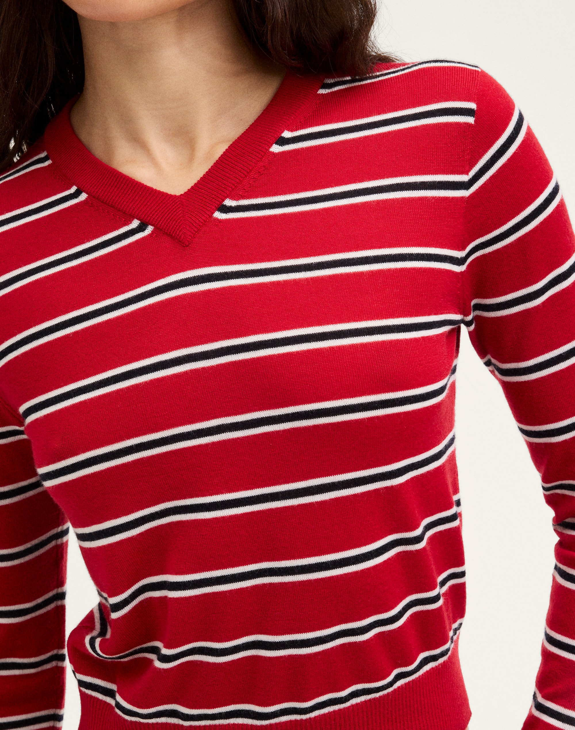 V-Neck Sweater in 100% Merino Wool