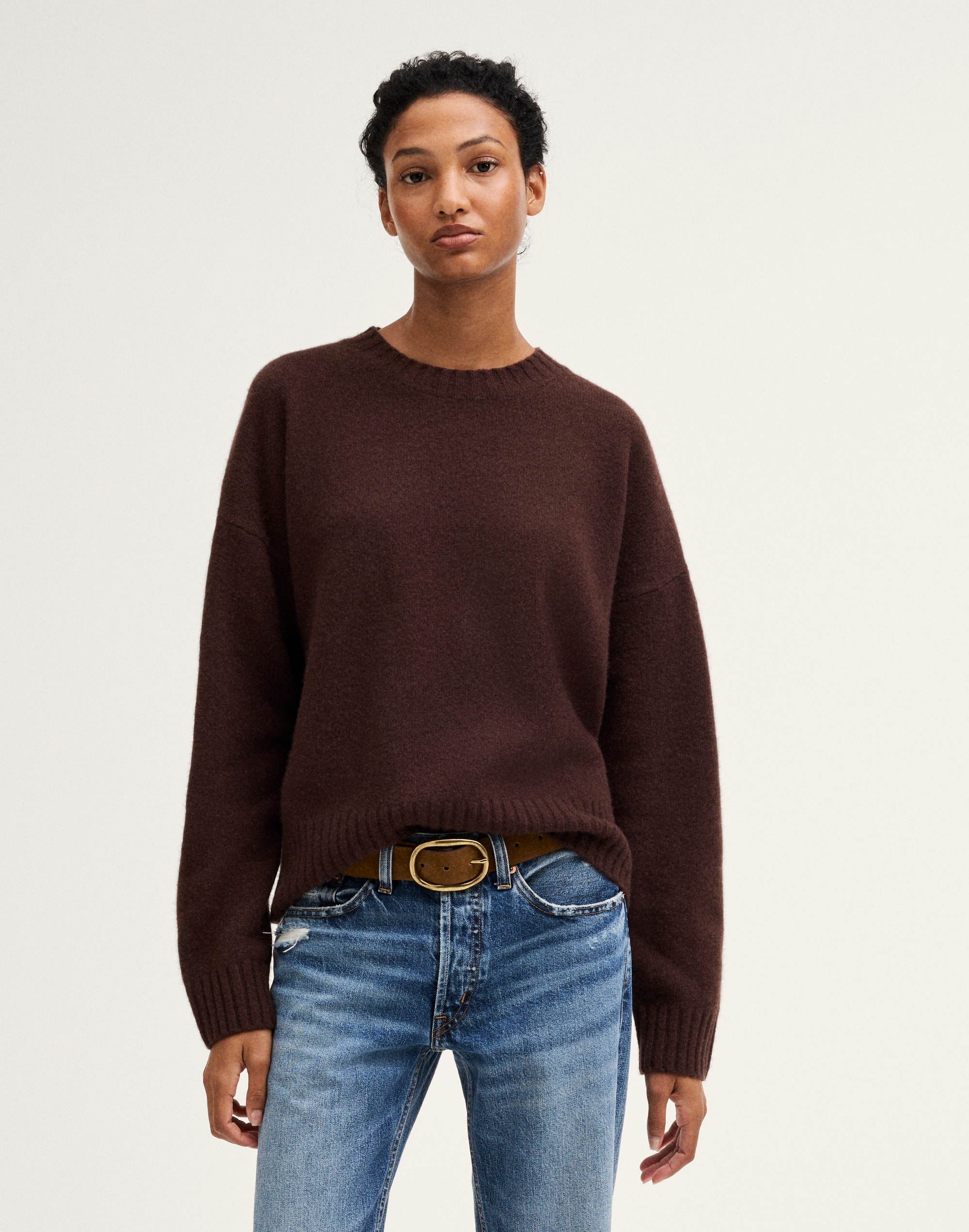 Madewell The Cora Sweater In Brown