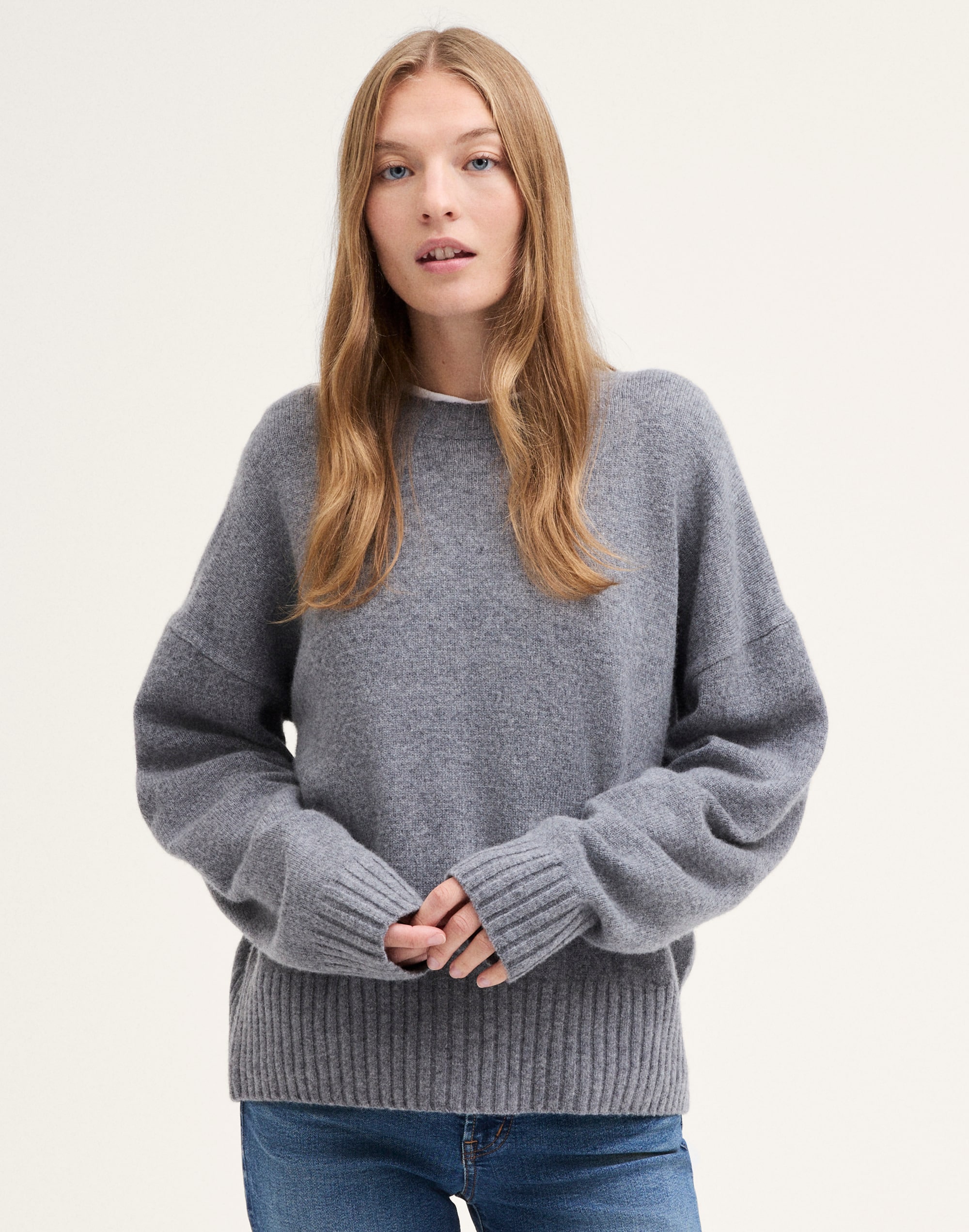 Madewell The Cora Sweater In Gray