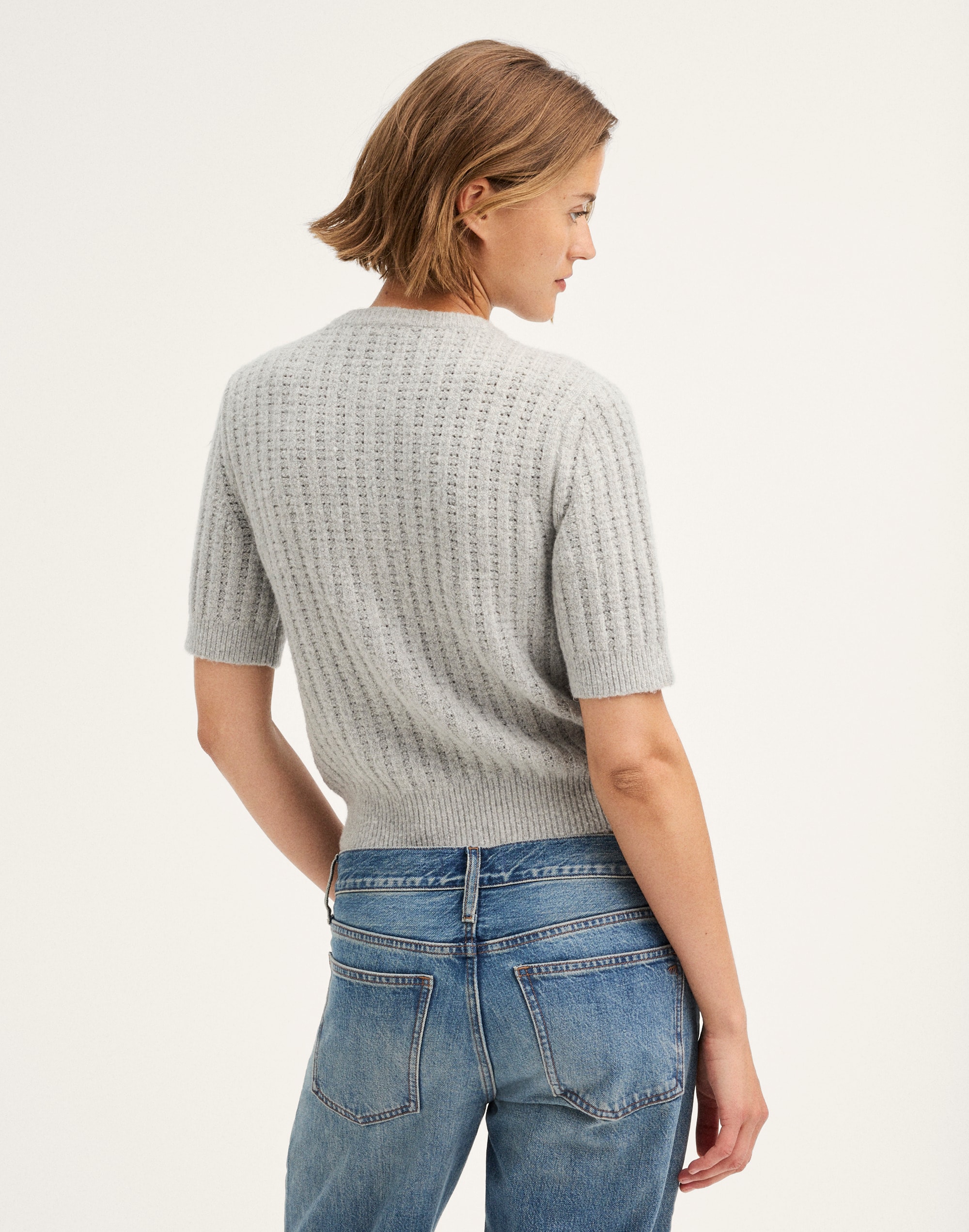 Textured-Stitch Cardigan in Cozy Cotton