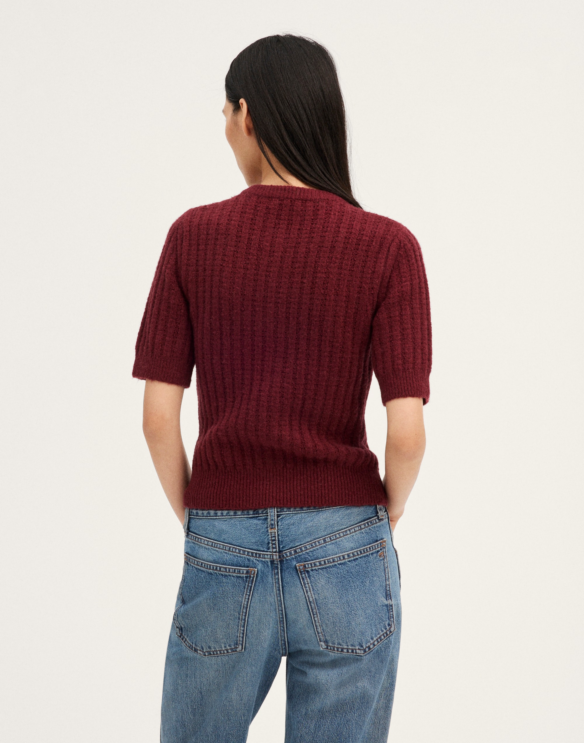 Textured-Stitch Cardigan in Cozy Cotton