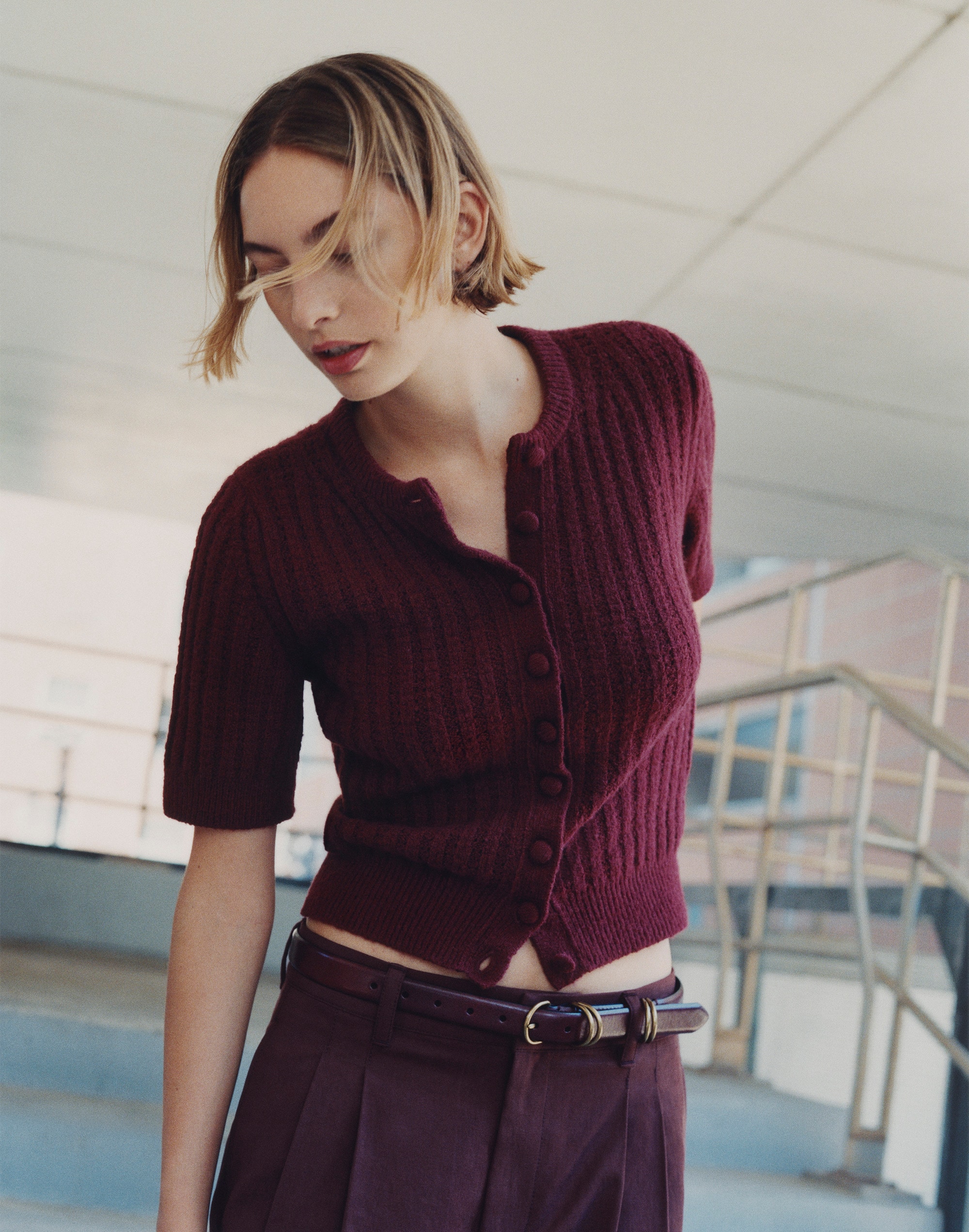 Textured-Stitch Cardigan in Cozy Cotton