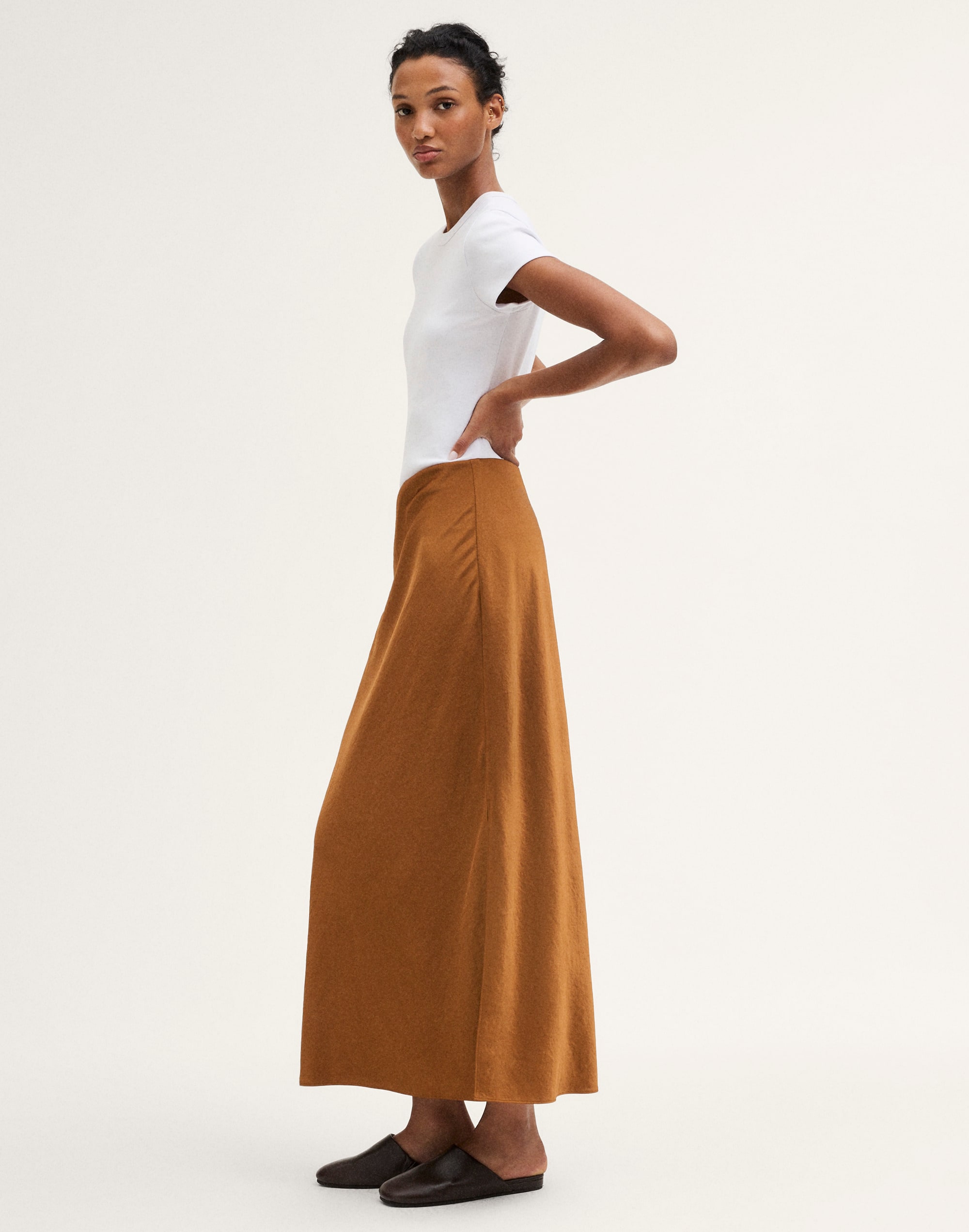 Satin Maxi Slip Skirt
