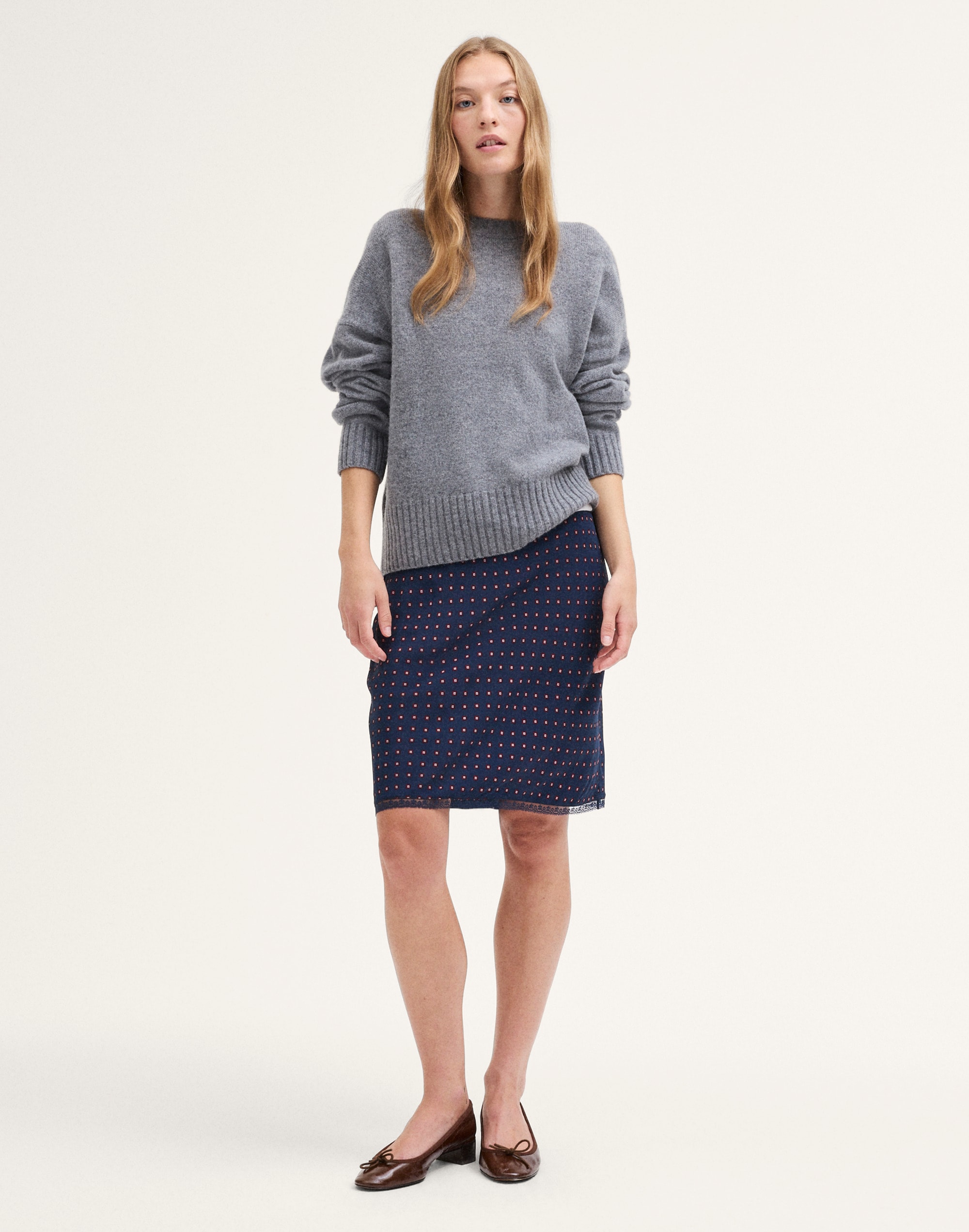 Lace-Insert Midi Slip Skirt by Madewell