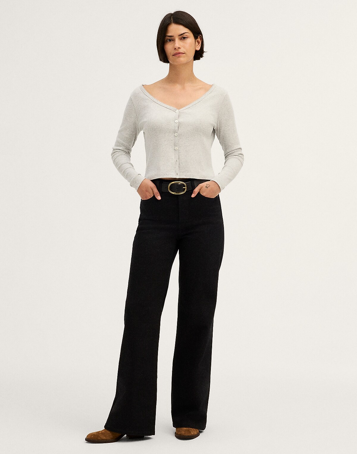 The Curvy Wide-Leg Jean in Super Stretch Denim