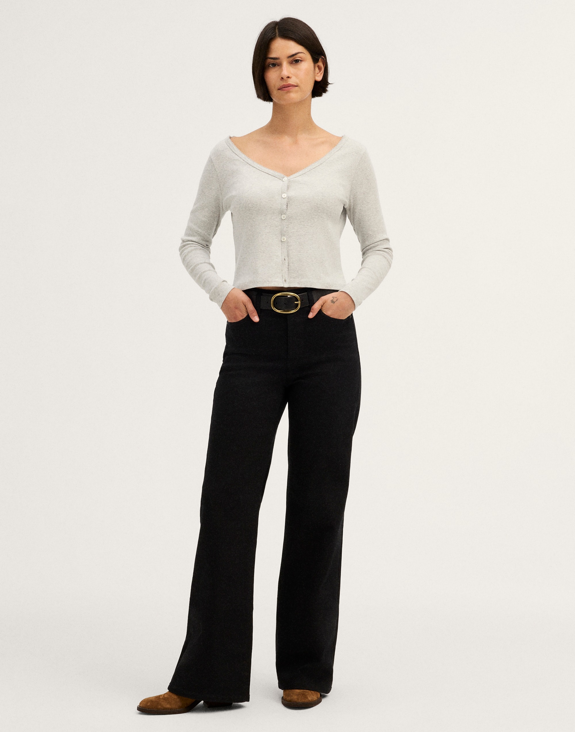 The Curvy Wide-Leg Jean in Super Stretch Denim